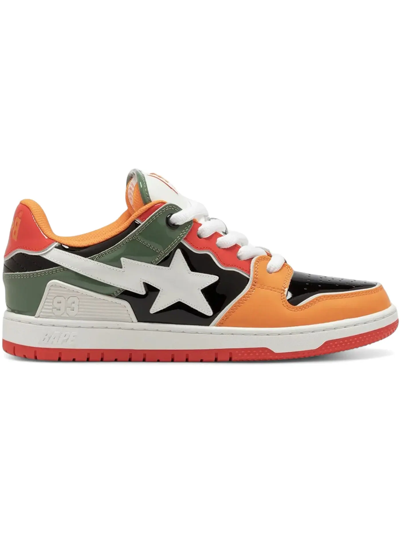 Мужские кроссовки Lifestyle A Bathing Ape Sk8 Sta BAPE — изображение 1 из 1, зеленый оранжевый