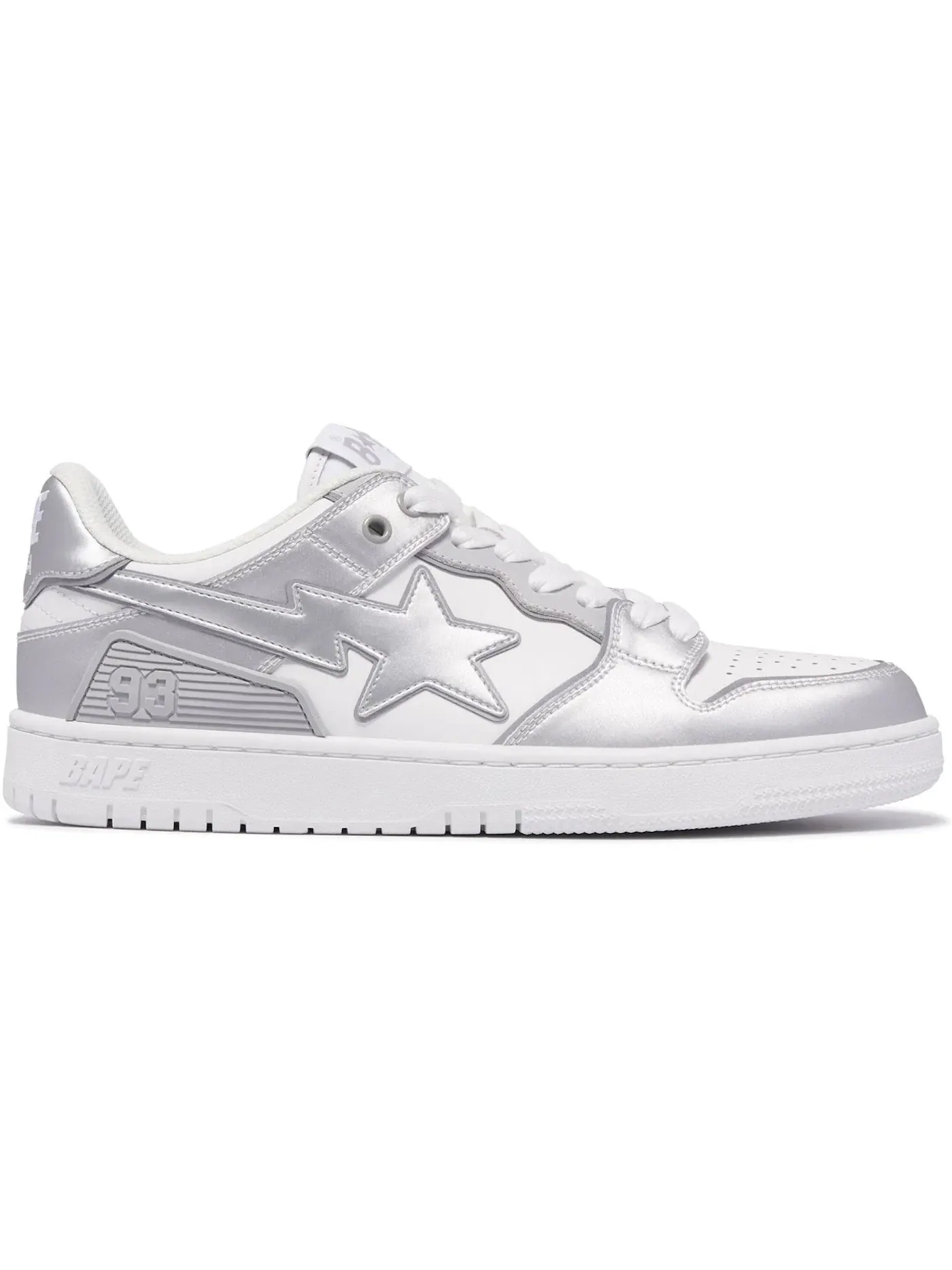 Мужские кроссовки с логотипом A Bathing Ape Sk8 Sta BAPE — изображение 1 из 1, белый/серебристый/серый