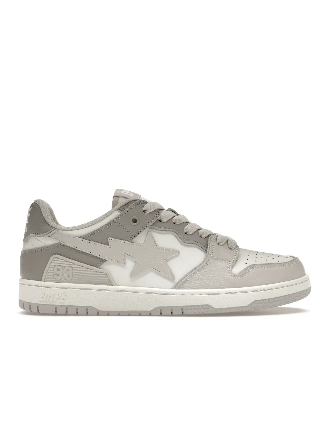 Мужские кеды с перфорацией A Bathing Ape Sk8 Sta BAPE — изображение 1 из 4, белый/серый