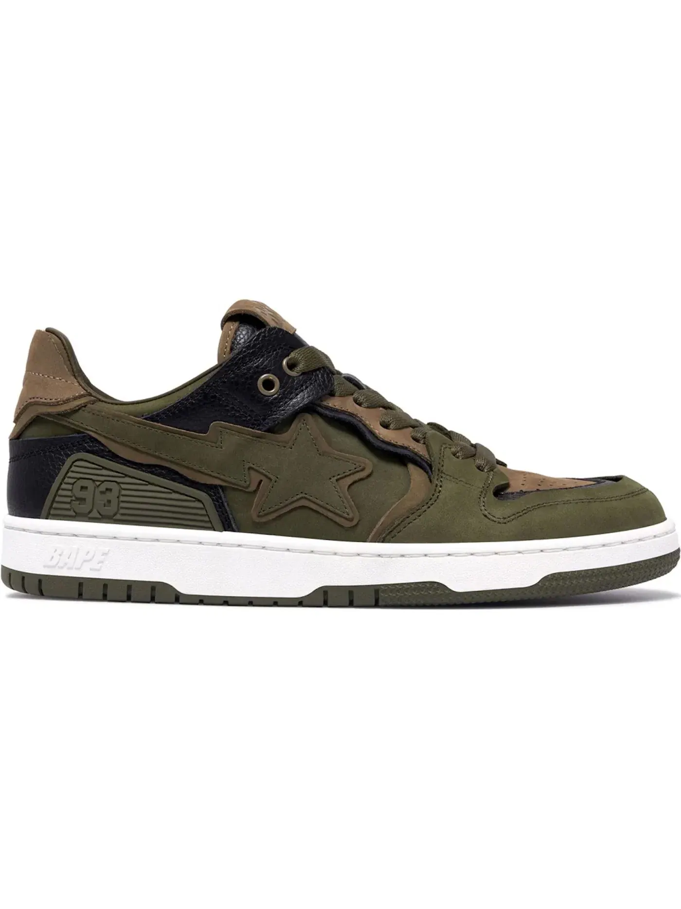 Мужские кеды Lifestyle A Bathing Ape Sk8 Sta BAPE — изображение 1 из 1, оливковый/черный