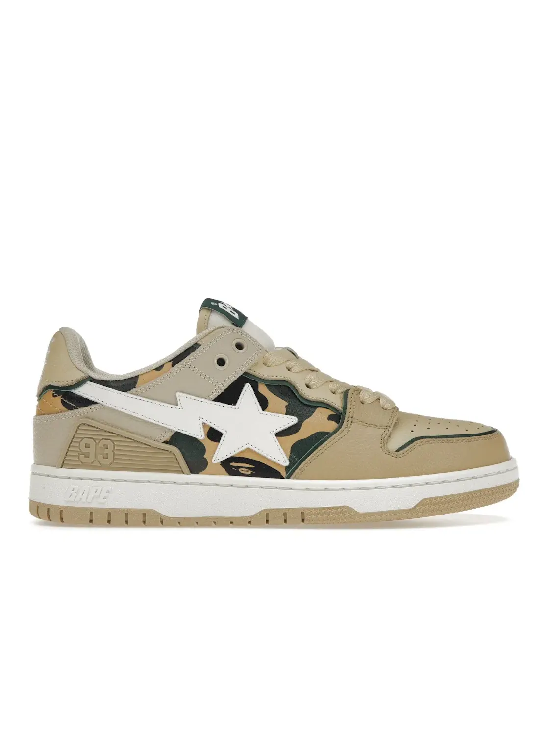 Мужские кроссовки Lifestyle A Bathing Ape Sk8 Sta BAPE — изображение 1 из 4, бежевый зеленый