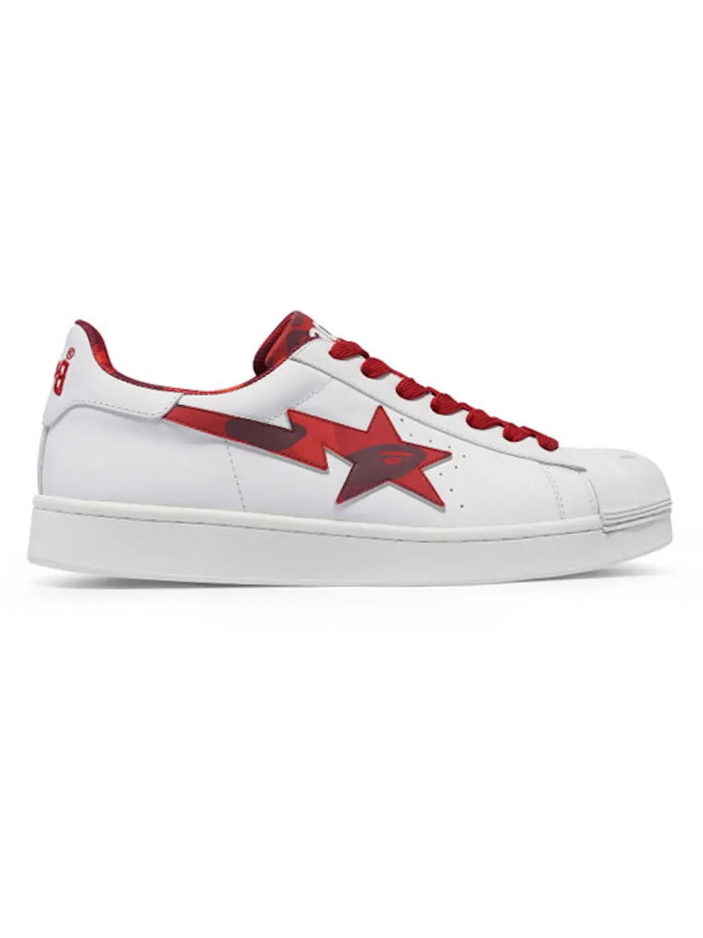 Мужские кроссовки Lifestyle A Bathing Ape Skull Sta BAPE — изображение 1 из 1, белый красный