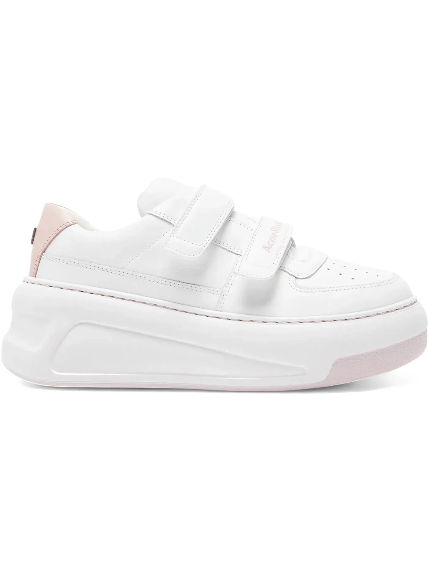 Женские кроссовки с принтом Acne Studios Steffey U Friend Raise Sneakers — изображение 1 из 1, белый розовый