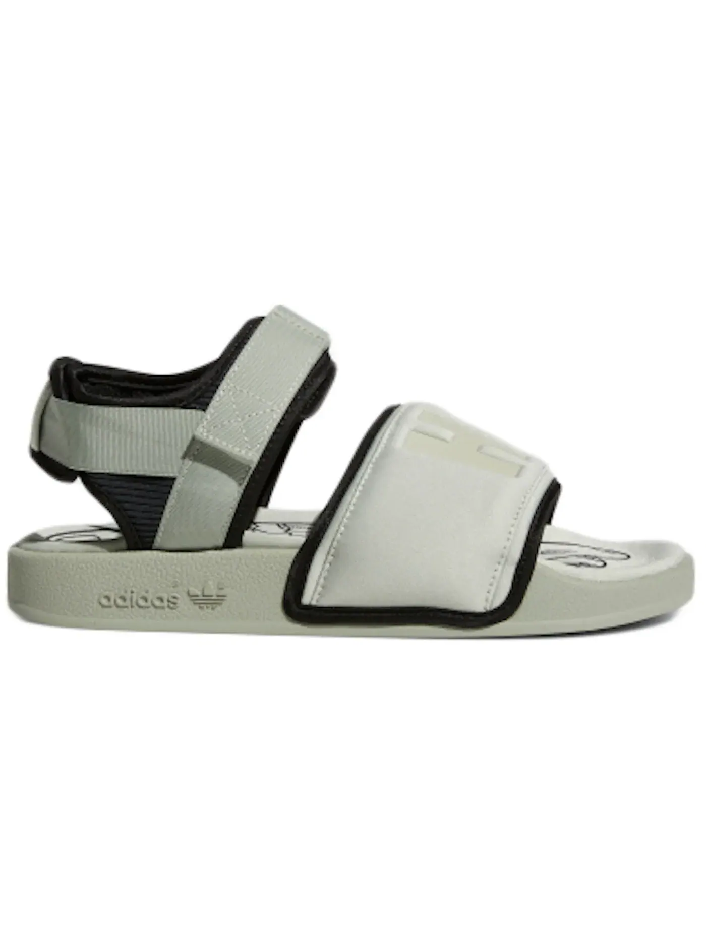 Мужские шлепанцы с ремешком Adidas Adilette 2.0 — изображение 1 из 1, зеленый/зеленый/черный