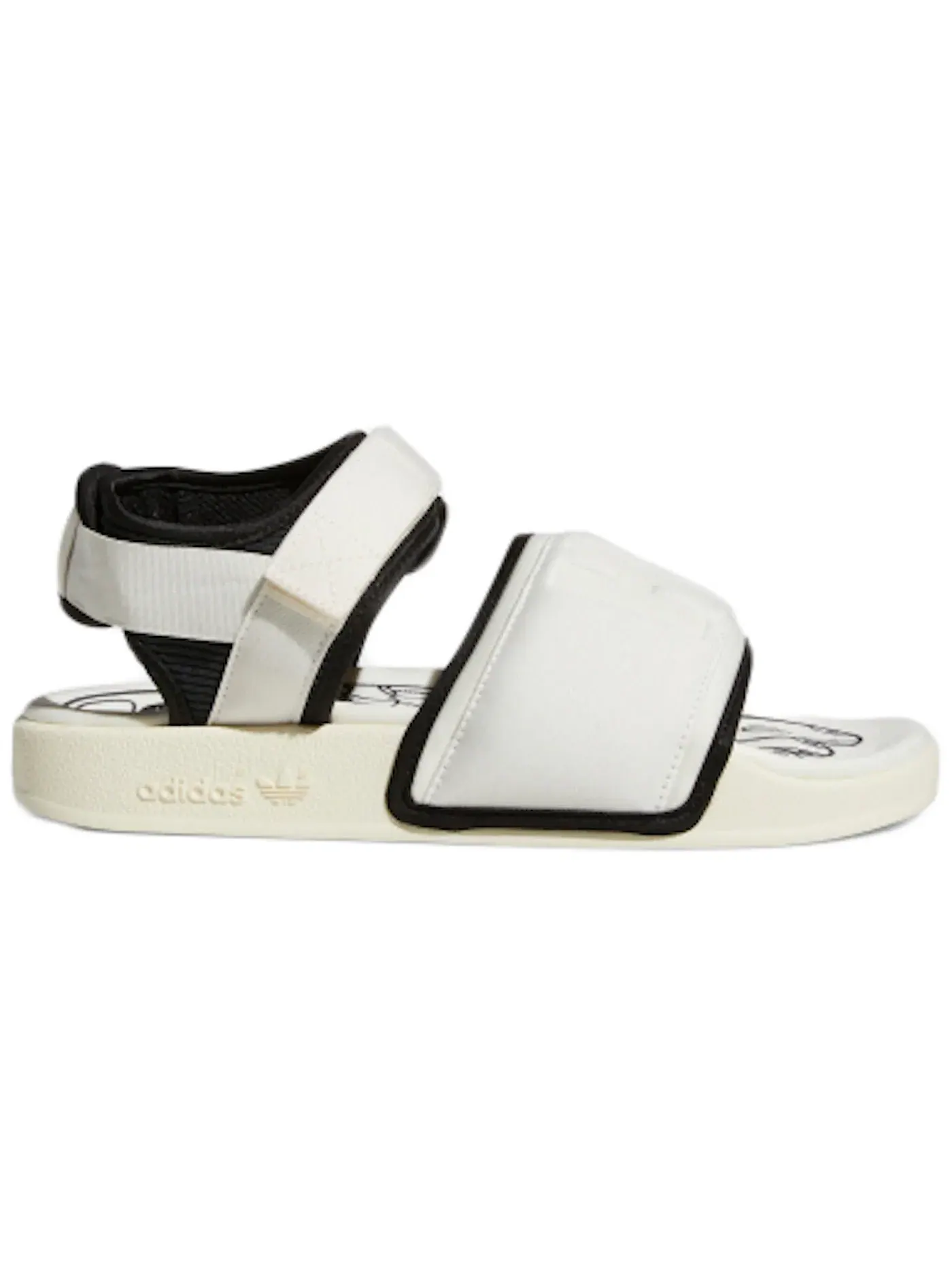 Мужские шлепанцы с ремешком Adidas Adilette 2.0 — изображение 1 из 1, белый/белый/черный