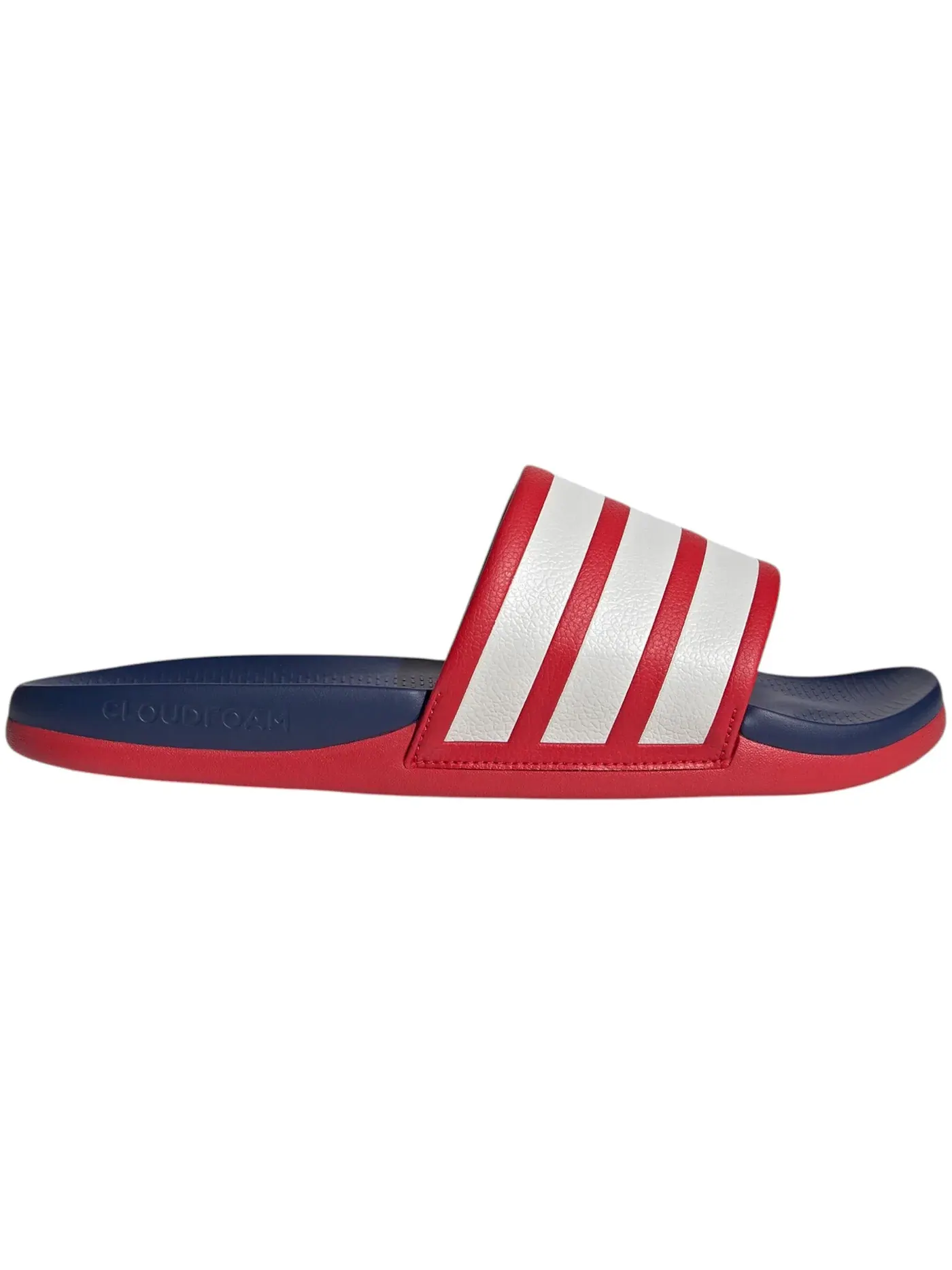 Мужские шлепанцы с контрастными полосками Adidas Adilette Comfort 2.0 — изображение 1 из 1, белый/темный синий