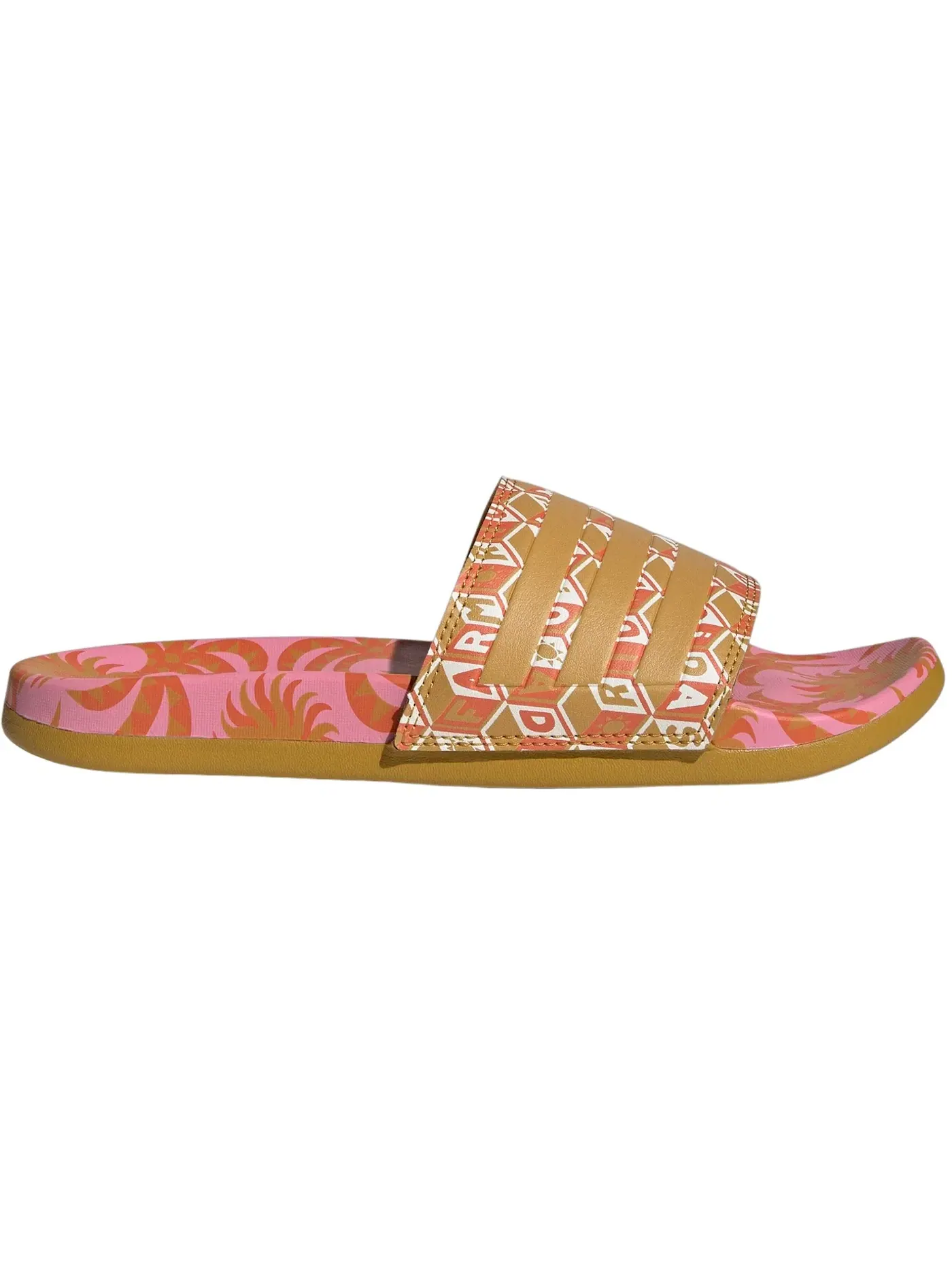 Женские сандалии с контрастными вставками Adilette Comfort Adidas — изображение 1 из 1, розовый золотистый