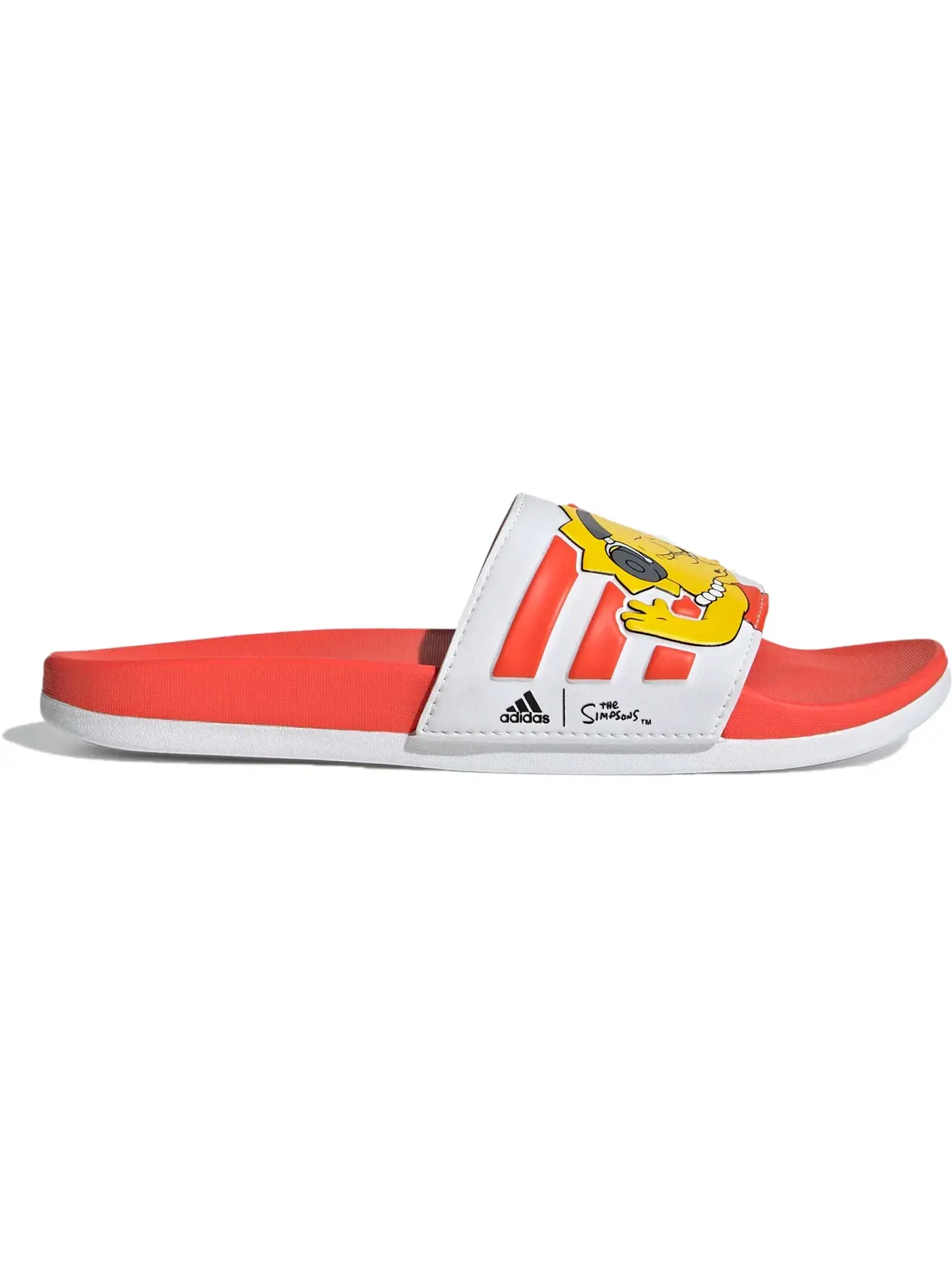 Женские шлепанцы с принтом Adilette Comfort Slide The Simpsons Lisa Adidas — изображение 1 из 1, белый/белый/черный