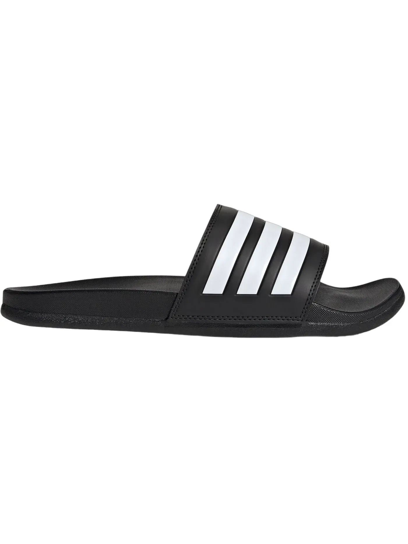 Мужские шлепанцы с контрастными полосами Adidas Adilette Comfort Slides — изображение 1 из 1, черный/белый/черный