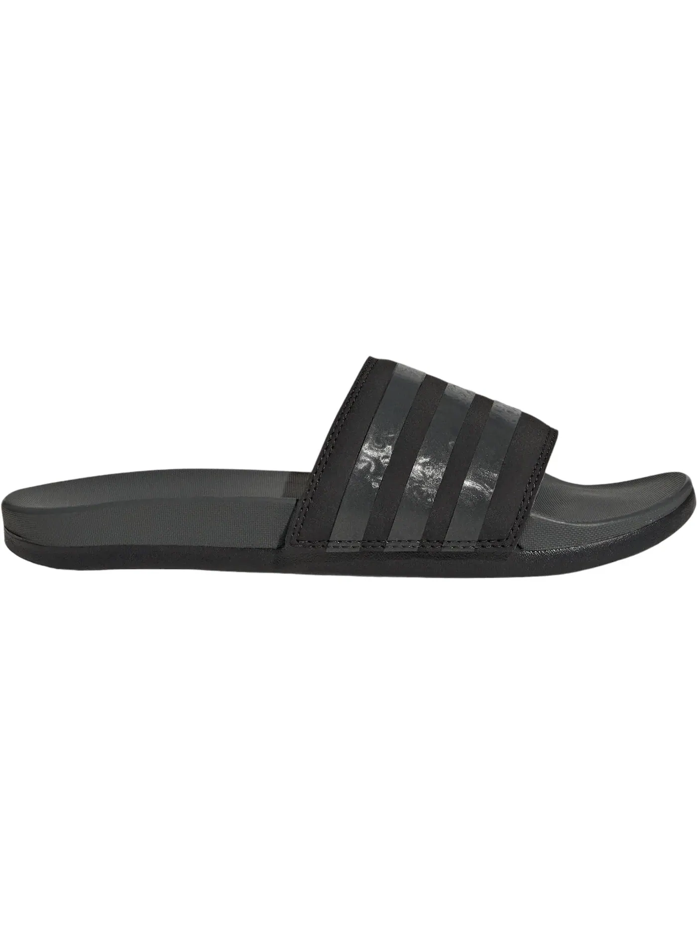Мужские шлепанцы с контрастной подошвой Adidas Adilette Comfort Slides — изображение 1 из 1, черный/серый/черный