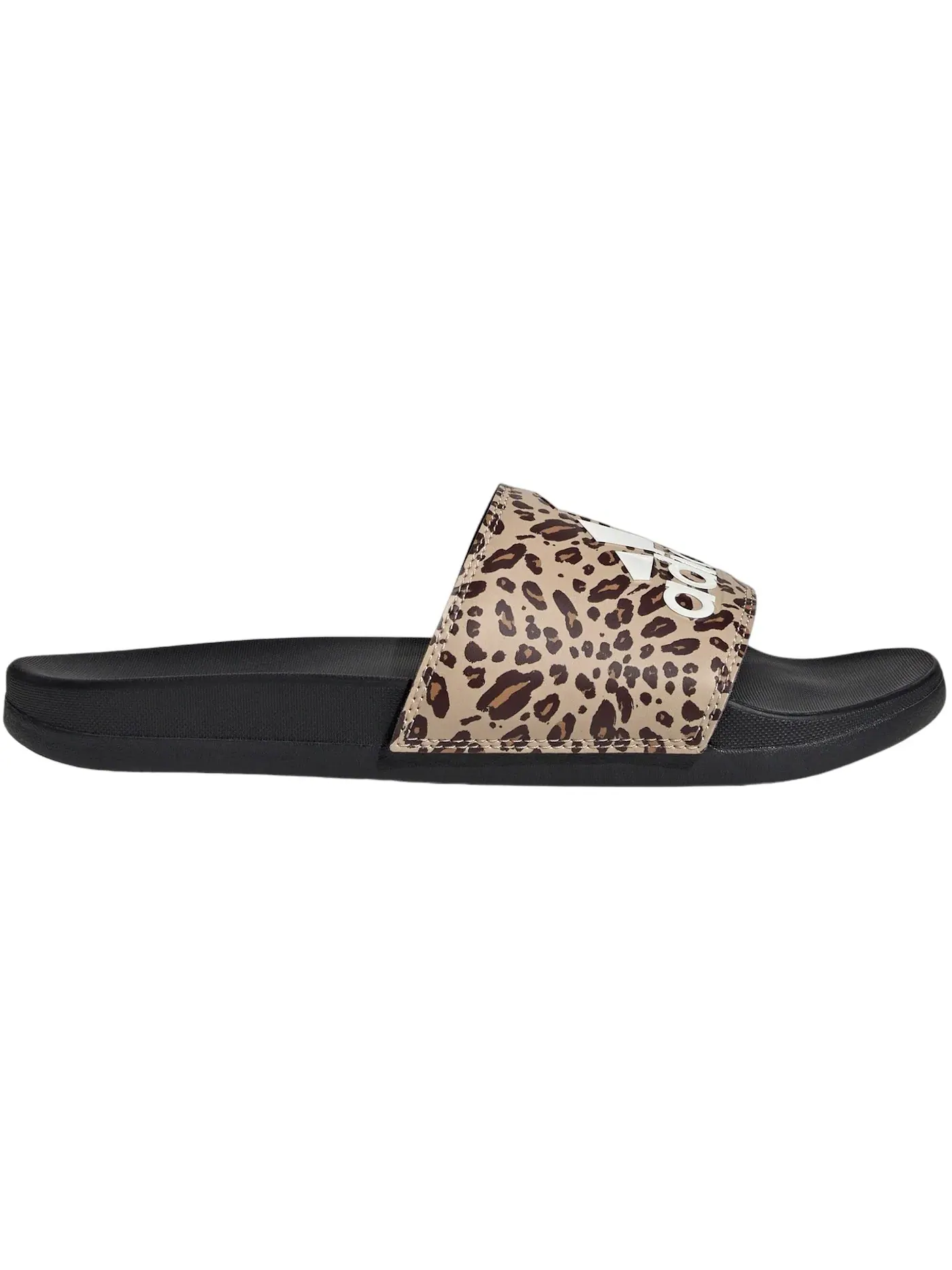 Женские шлепанцы с контрастными полосками Adilette Comfort Slides Adidas — изображение 1 из 1, черный/белый/бежевый