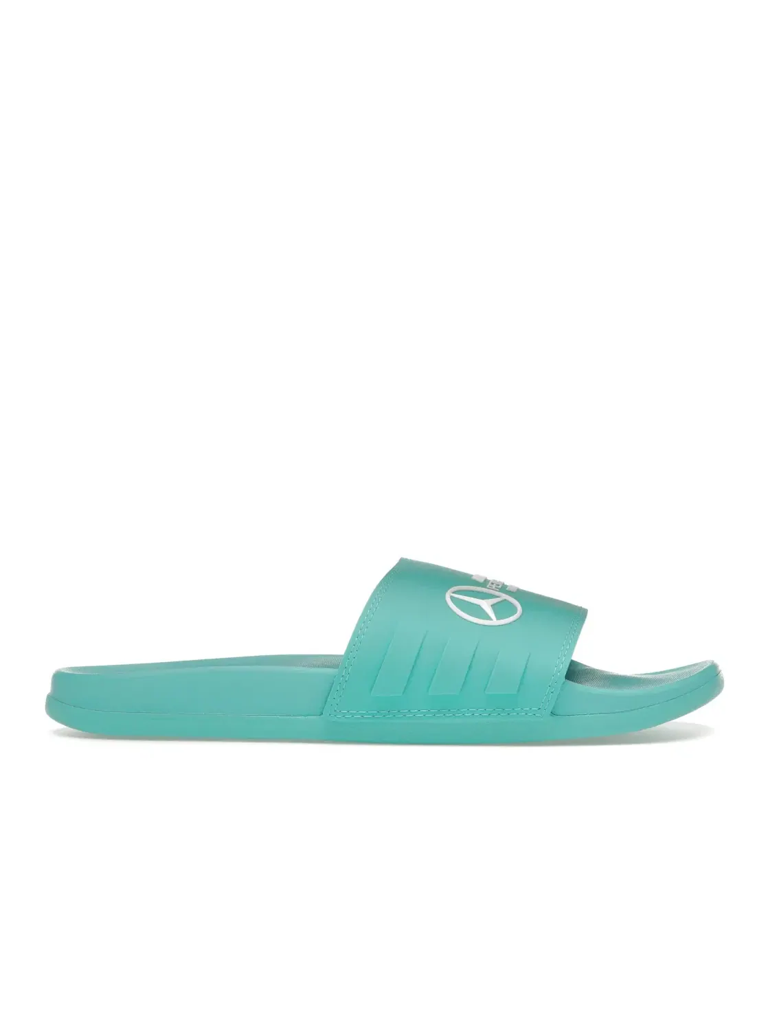 Мужские шлепанцы Comfort Slides Mercedes-AMG Petronas Formula One Team Adidas — изображение 1 из 4, белый