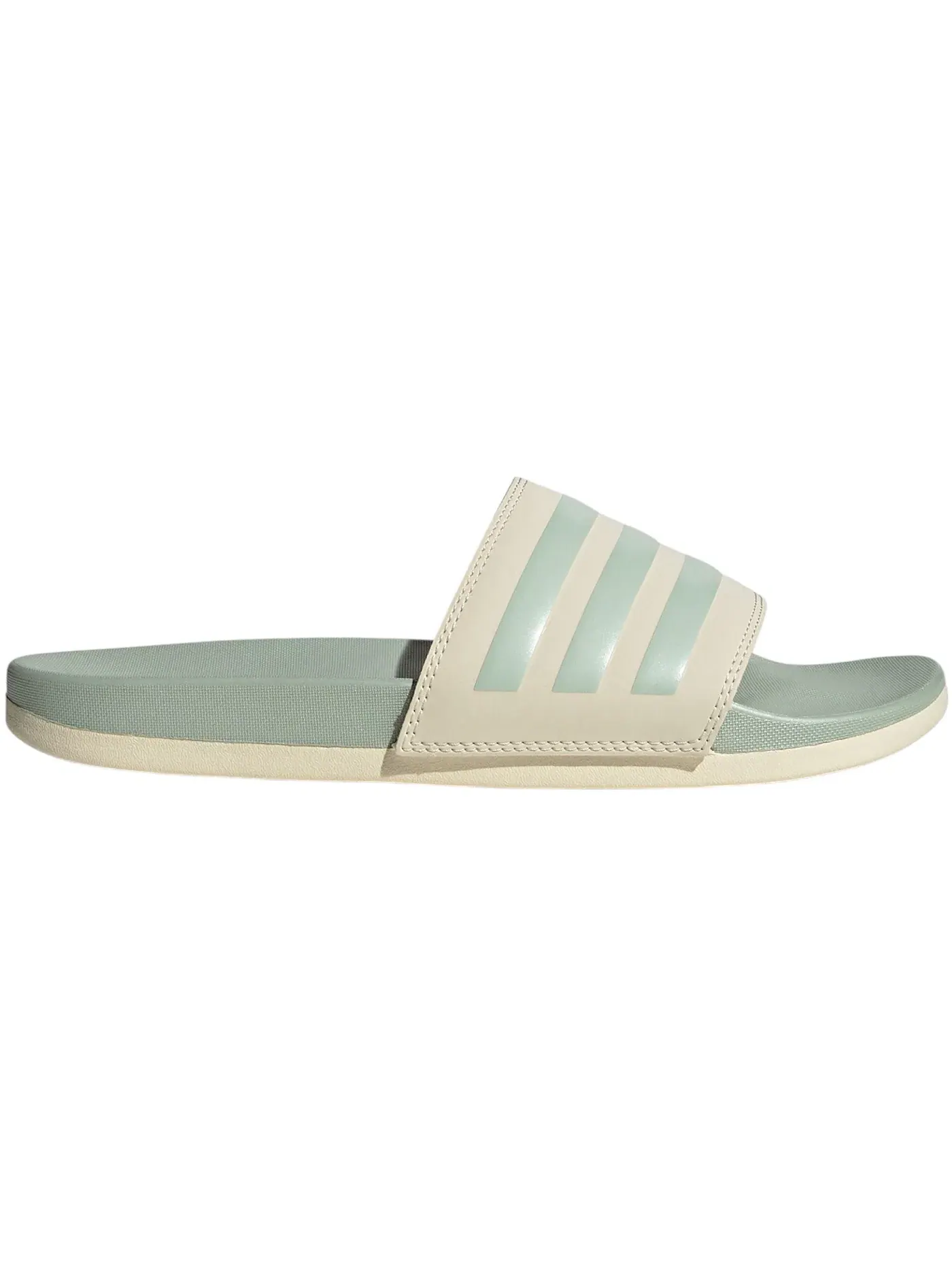 Женские шлепанцы с контрастной подошвой Adidas Adilette Comfort Slides — изображение 1 из 1, белый/зеленый/зеленый