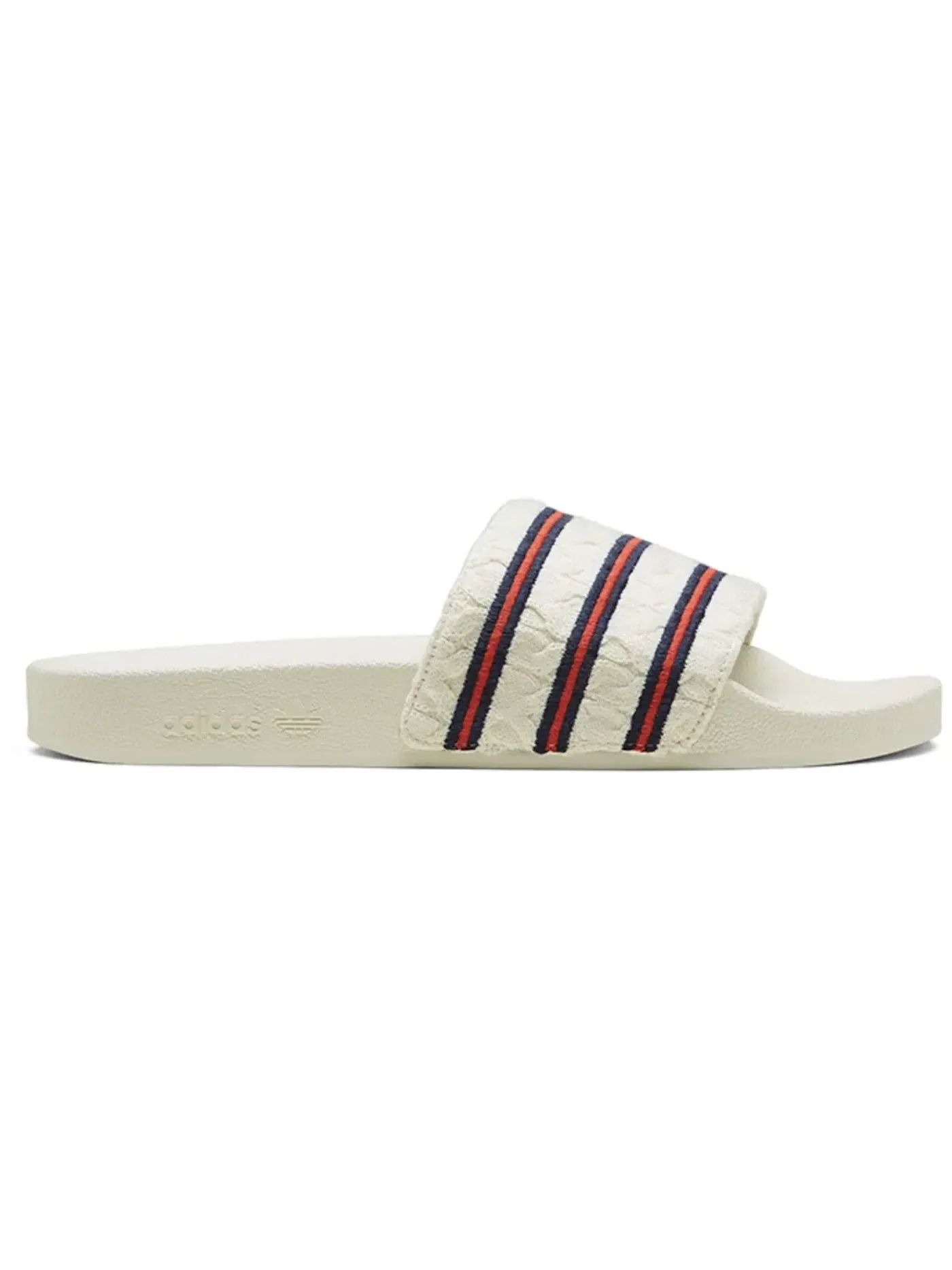 Мужские шлепанцы с кабельным трикотажем Adidas Adilette Extra Butter Cableknit — изображение 1 из 1, белый/темно-синий