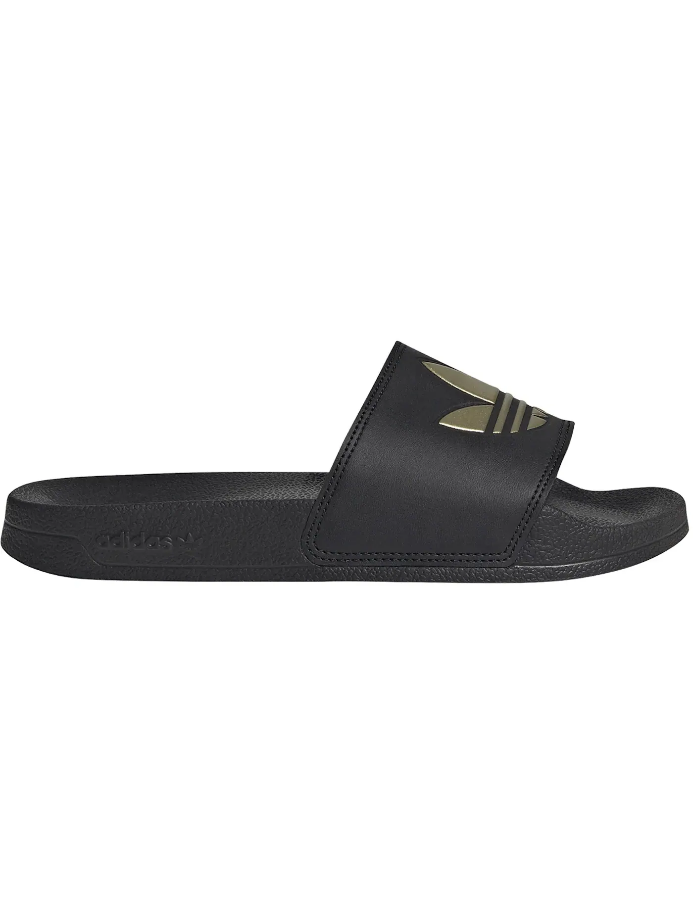 Мужские шлепанцы с контрастными элементами Adilette Lite Slides Adidas — изображение 1 из 1, черный/черный/золотистый
