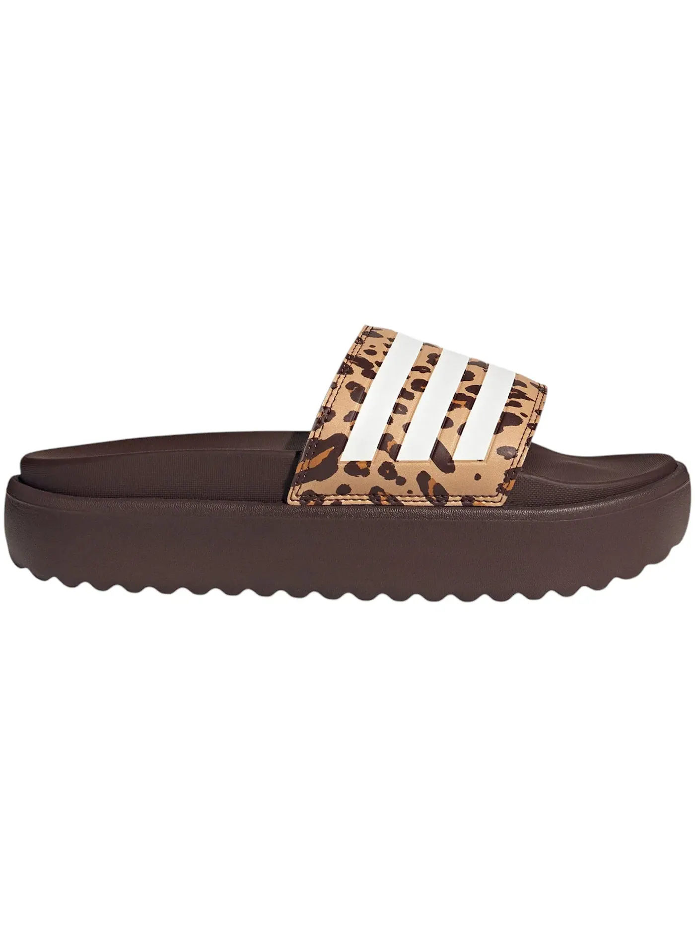 Женские шлепанцы с утолщенной подошвой Adilette Platform Slides Adidas — изображение 1 из 1, коричневый белый бежевый