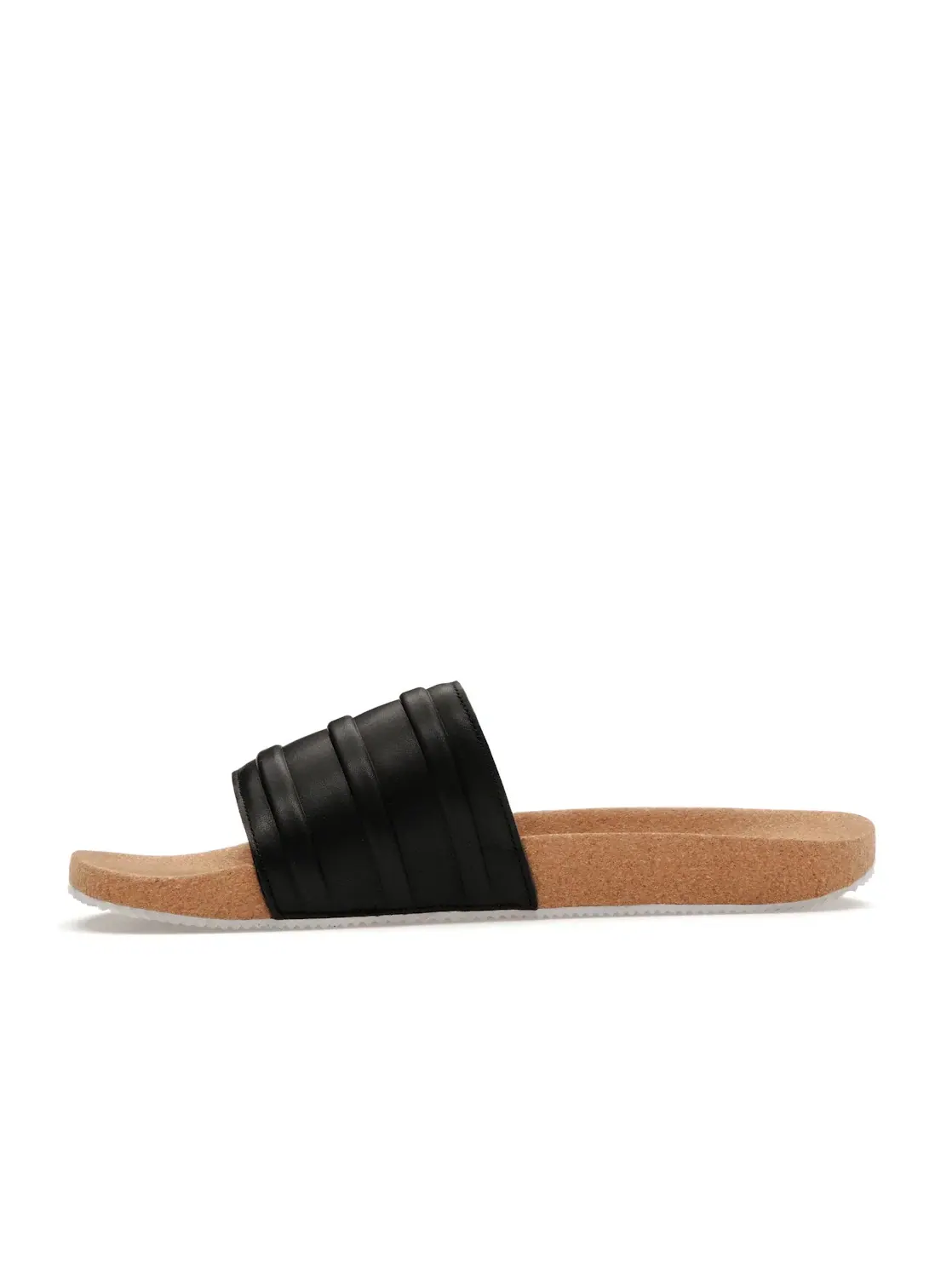 Мужские шлепанцы с пробковой подошвой Adilette Premium Adidas — изображение 3 из 4, черный/коричневый/белый