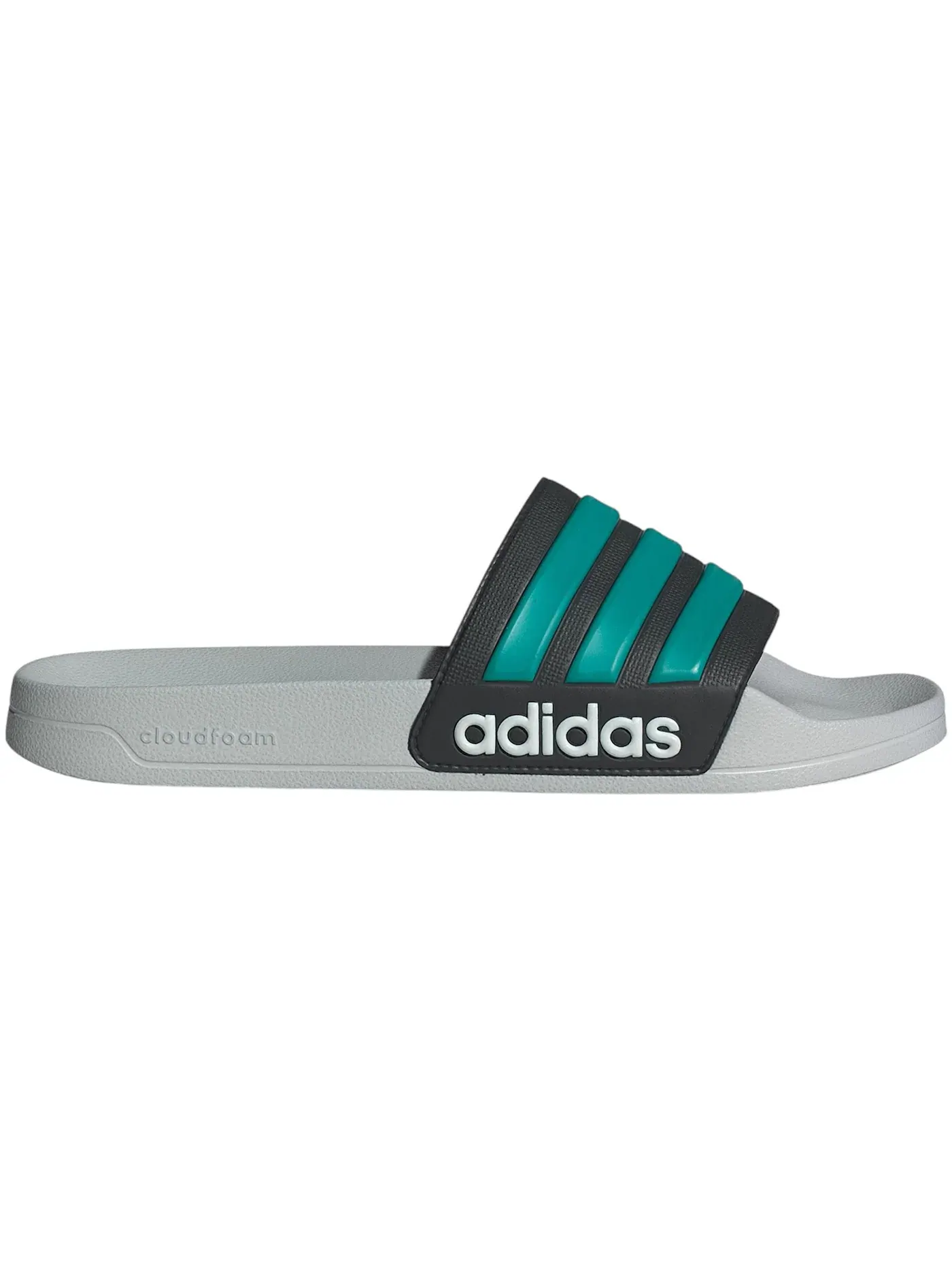 Мужские шлепанцы с контрастными вставками Adidas Adilette Shower Slides — изображение 1 из 1, черный серый