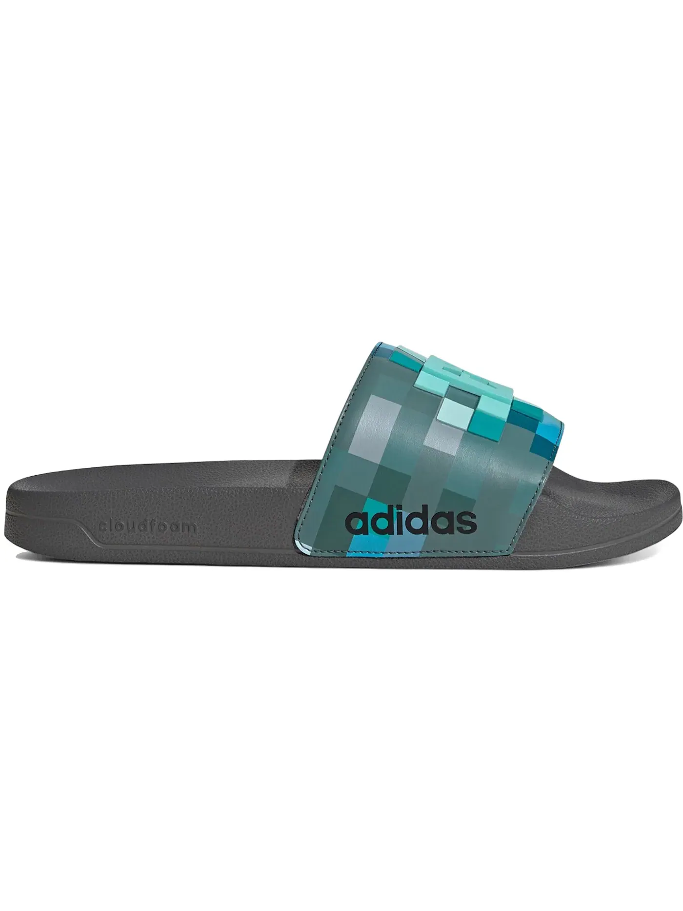 Мужские сланцы-душ из коллекции Minecraft Grey Four Adidas — изображение 1 из 1, серый