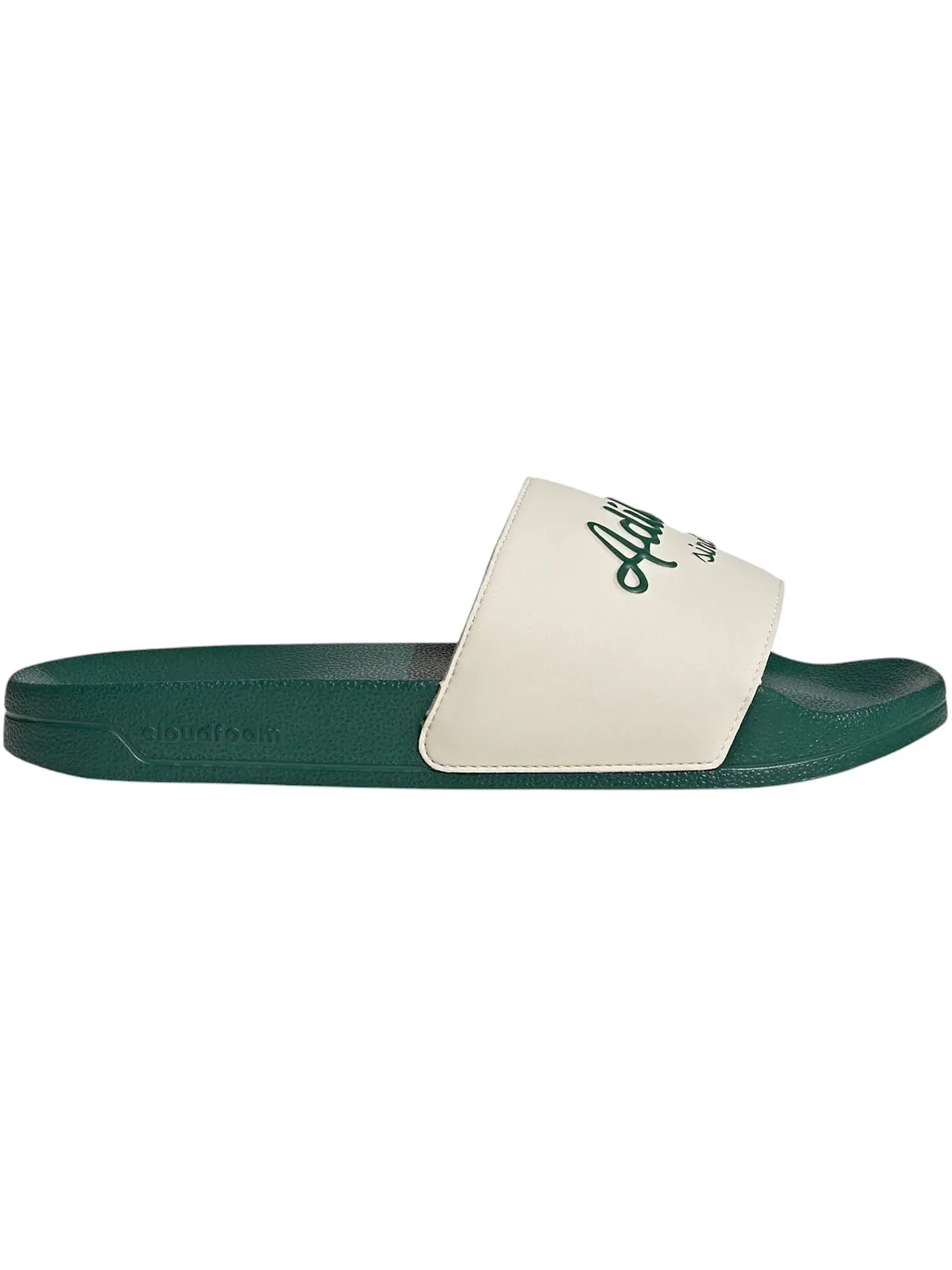 Мужские шлепанцы с контрастными полосками Adidas Adilette Shower Slides — изображение 1 из 1, белый/зеленый/зеленый