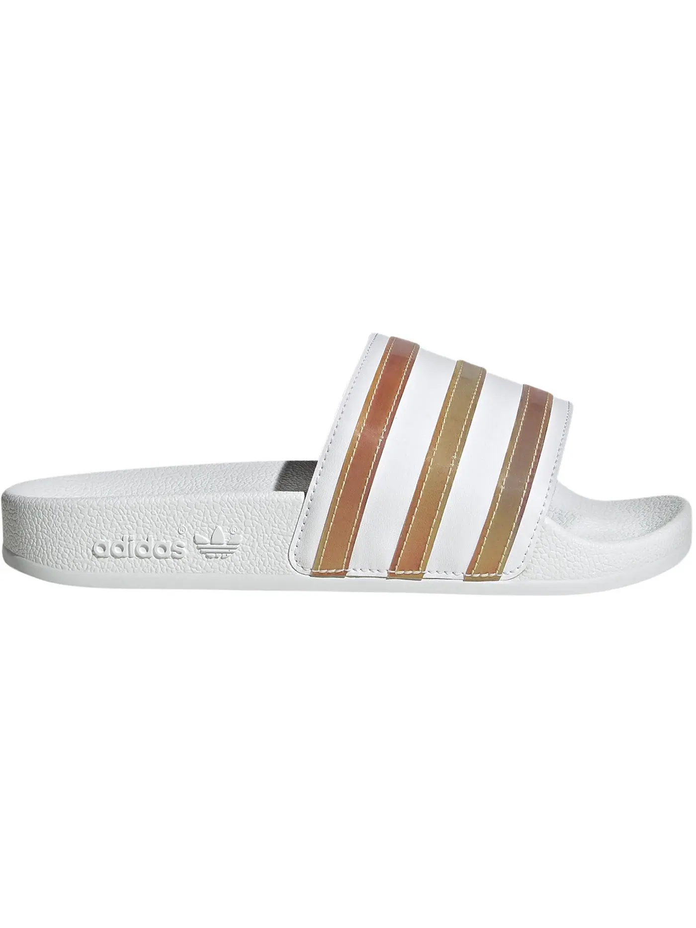 Детские шлепанцы с логотипом Adilette Slides Adidas — изображение 1 из 1, белый мульти белый