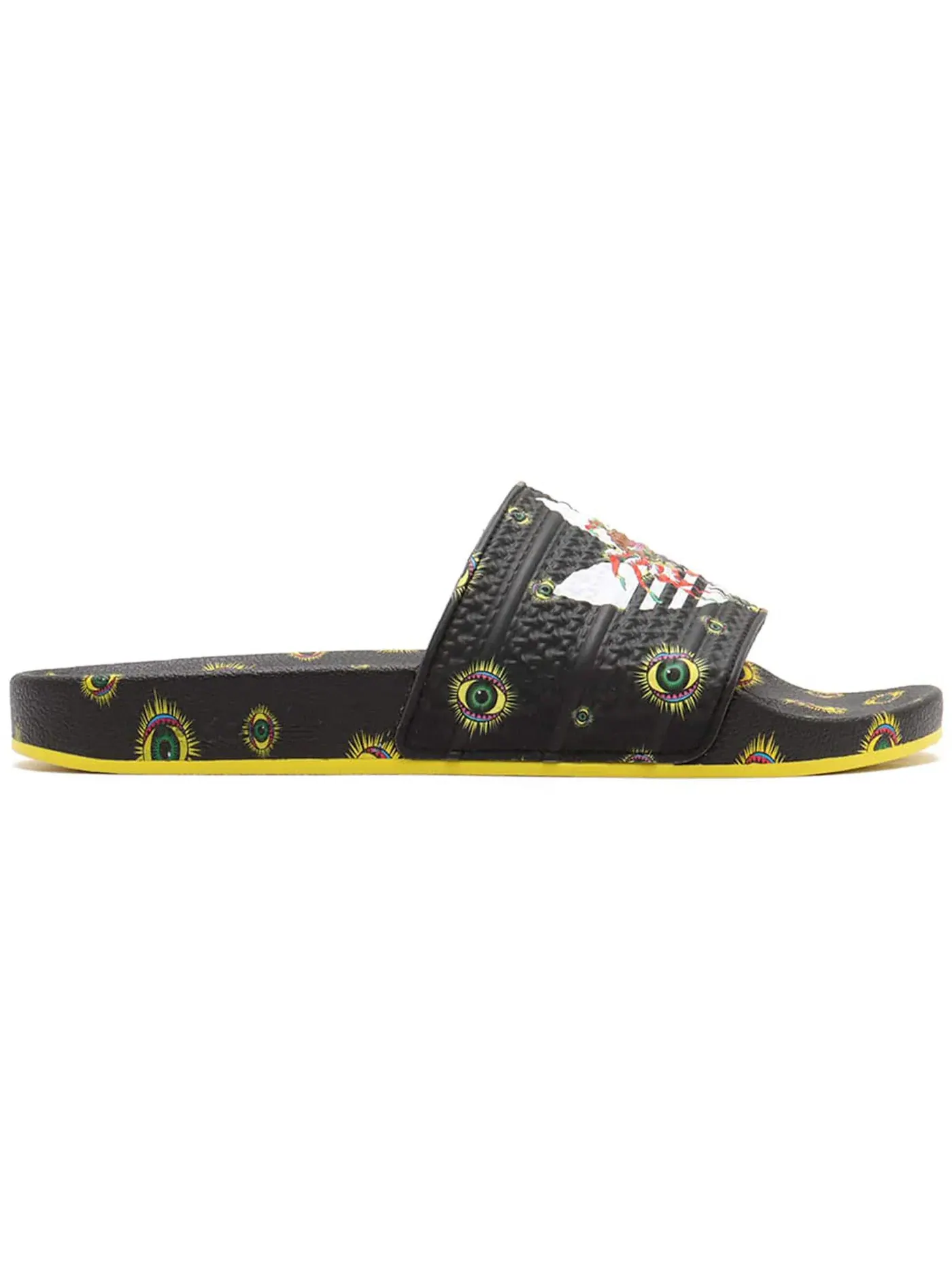 Мужские шлепанцы с ремешком Adilette Slides Adidas — изображение 1 из 2, черный/белый/желтый