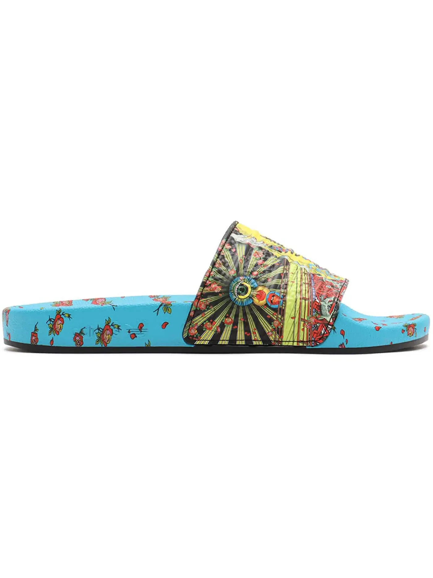 Мужские шлепанцы Adilette Slides Tanaami Adidas — изображение 1 из 1, голубой черный черный