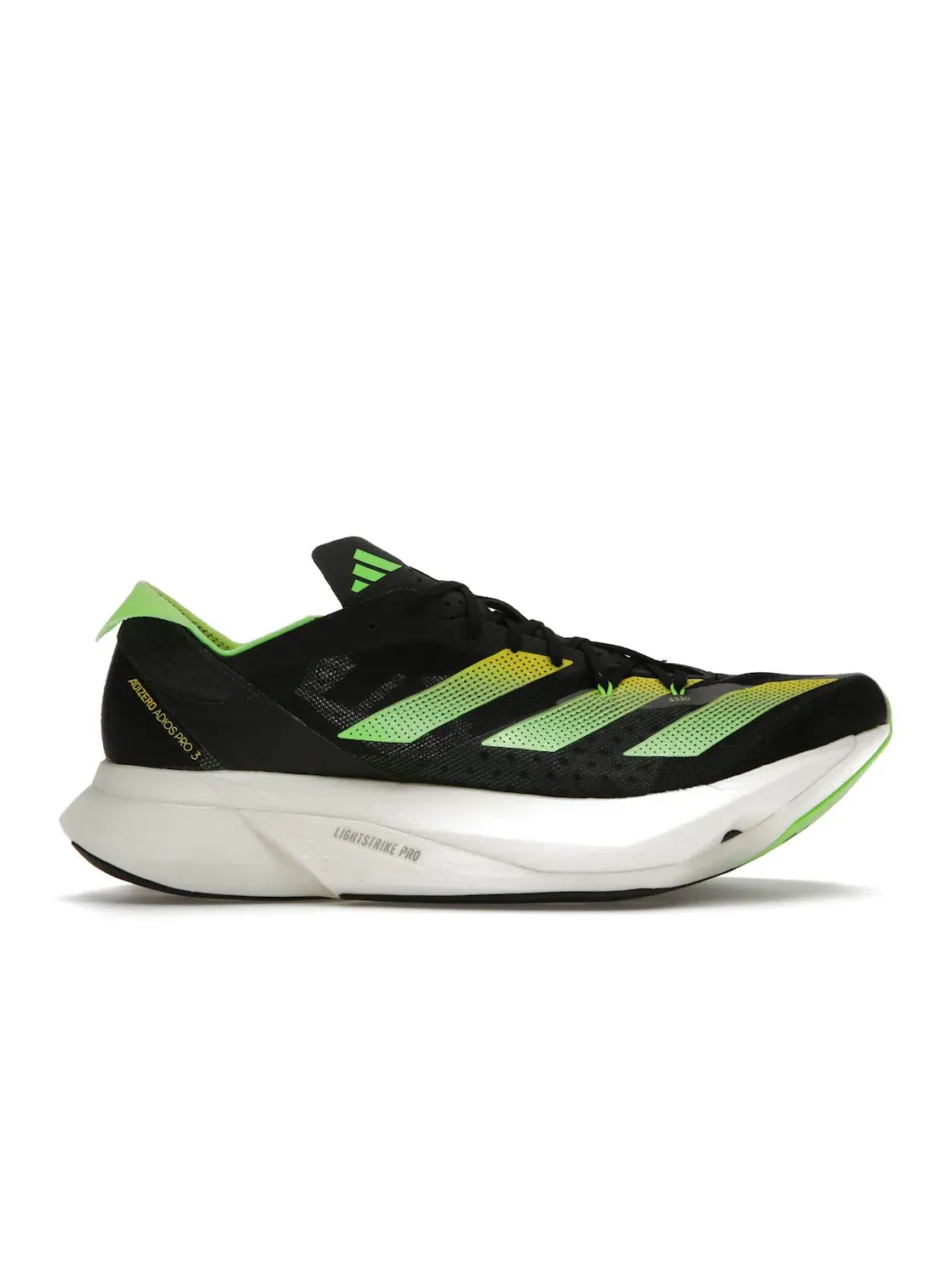 Мужские кроссовки для бега с амортизацией Adidas Adios Pro 3 — изображение 1 из 4, черный/желтый/зеленый