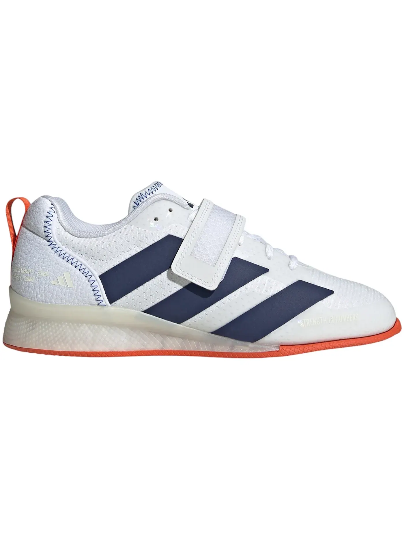 Мужские кроссовки с шнуровкой Adidas Adipower 3 — изображение 1 из 1, белый/темный синий/синий