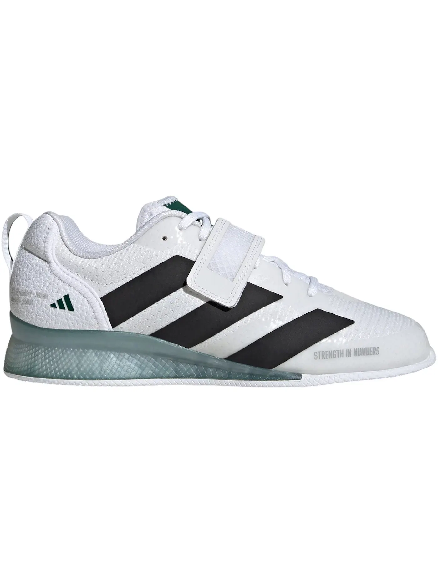 Мужские кроссовки для производительности Adidas Adipower 3 — изображение 1 из 1, белый/черный/зеленый