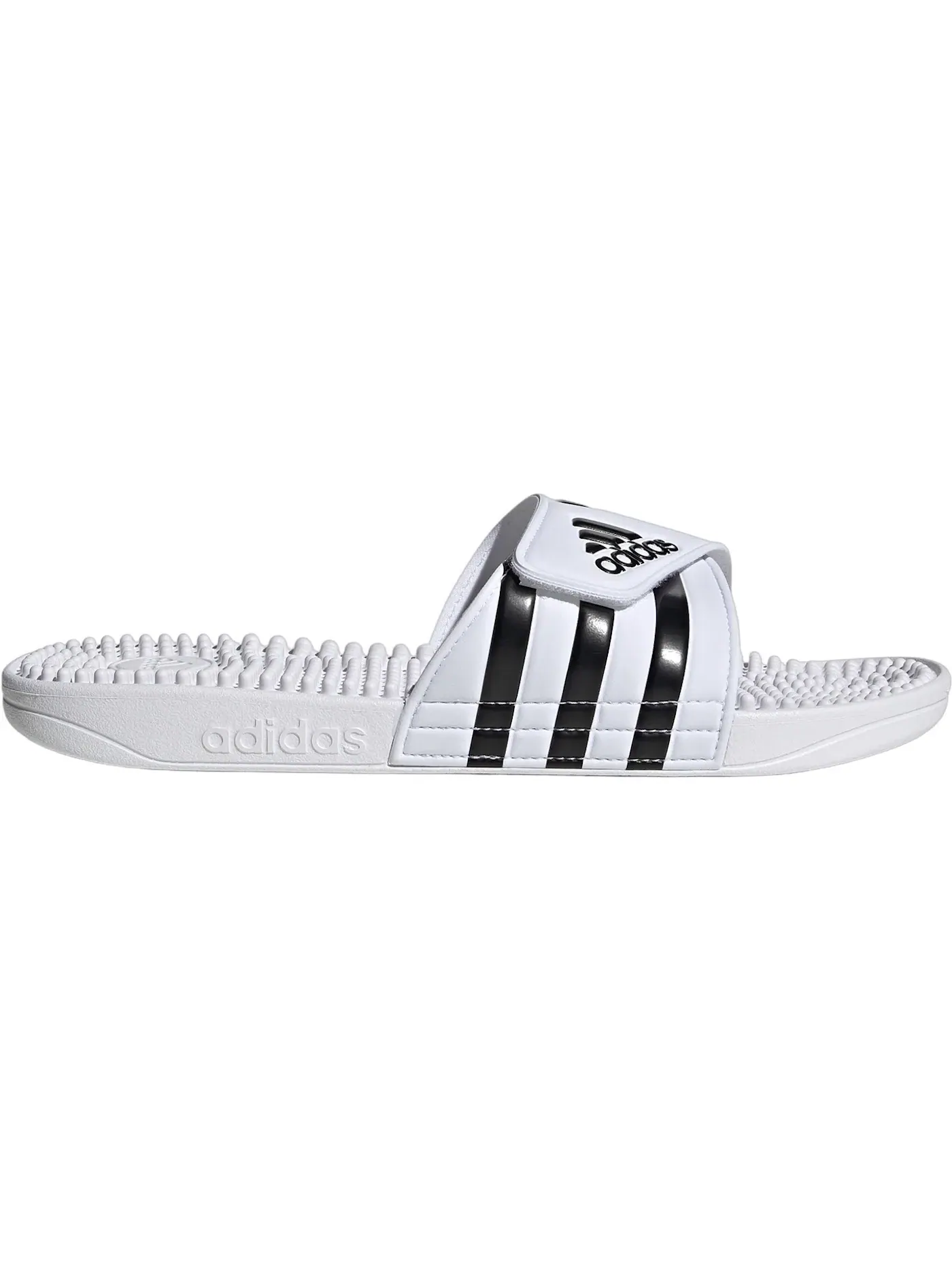 Мужские сланцы с массажными шипами Adissage Adidas — изображение 1 из 1, белый/черный/белый