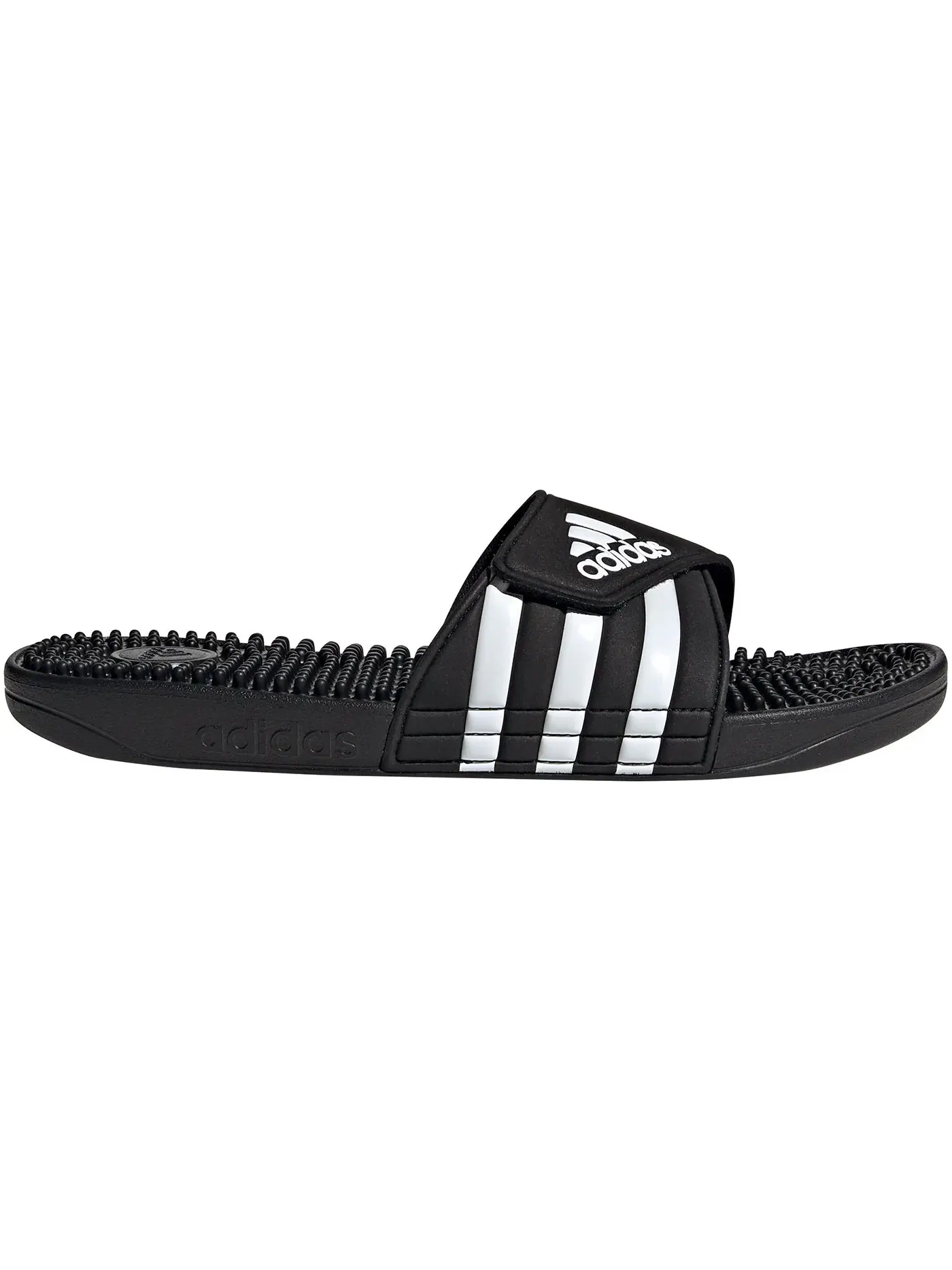 Мужские шлепанцы с массажными шипами Adissage Adidas — изображение 1 из 1, черный/белый/черный