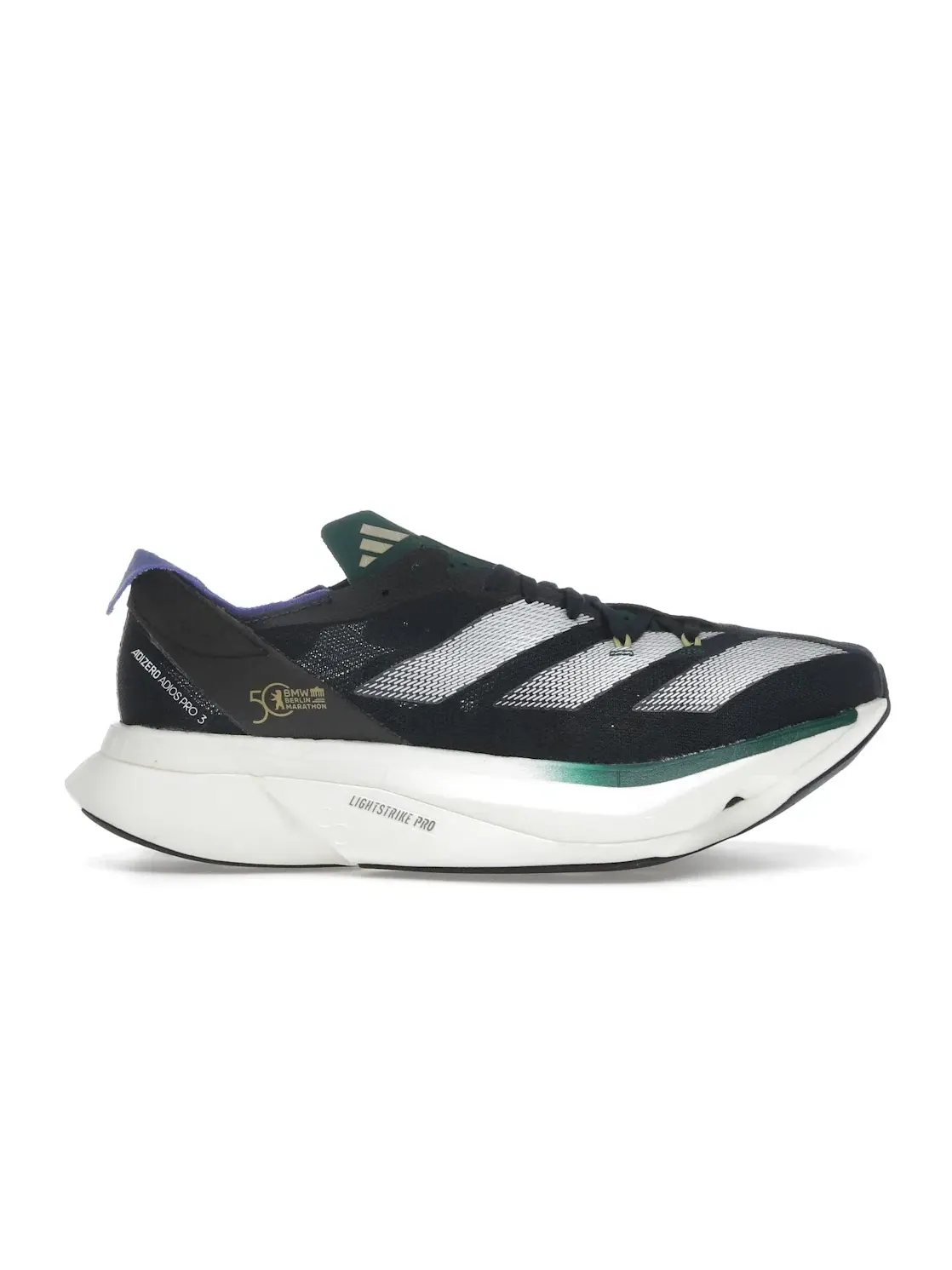 Мужские кроссовки для бега с карбоновой пластиной Adidas Adizero Adios Pro 3 — изображение 1 из 4, белый/зеленый