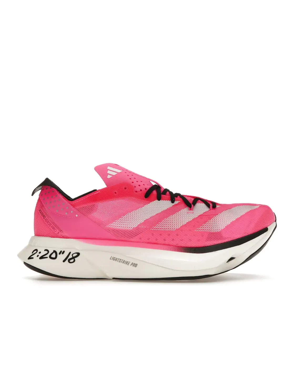Мужские беговые кроссовки с карбоновой пластиной Adidas Adizero Adios Pro 3 — изображение 1 из 4, розовый/белый/черный
