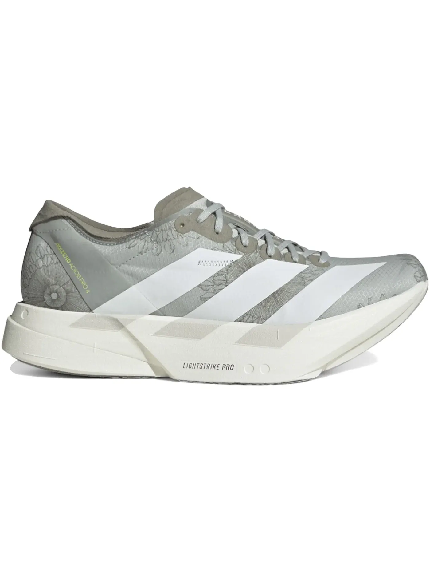 Мужские кроссовки для бега с карбоновой пластиной Adidas Adizero Adios Pro 4 — изображение 1 из 1, серебристый//желтый