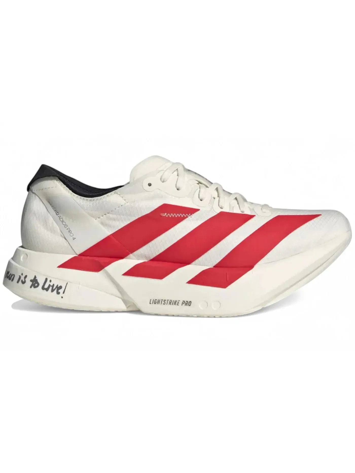 Мужские кроссовки для бега с контрастным дизайном Adidas Adizero Adios Pro 4 — изображение 1 из 1, белый//черный