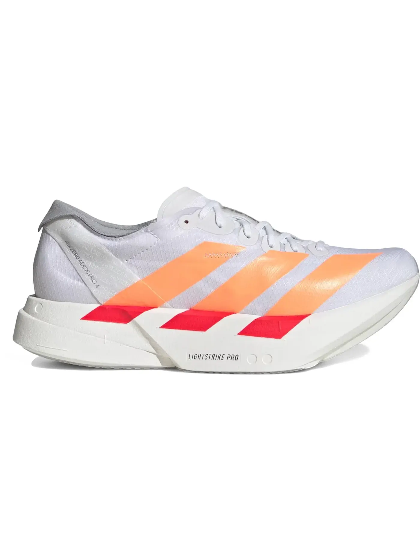 Женские кроссовки для бега с карбоновой пластиной Adizero Adios Pro 4 Adidas — изображение 1 из 1, белый оранжевый красный