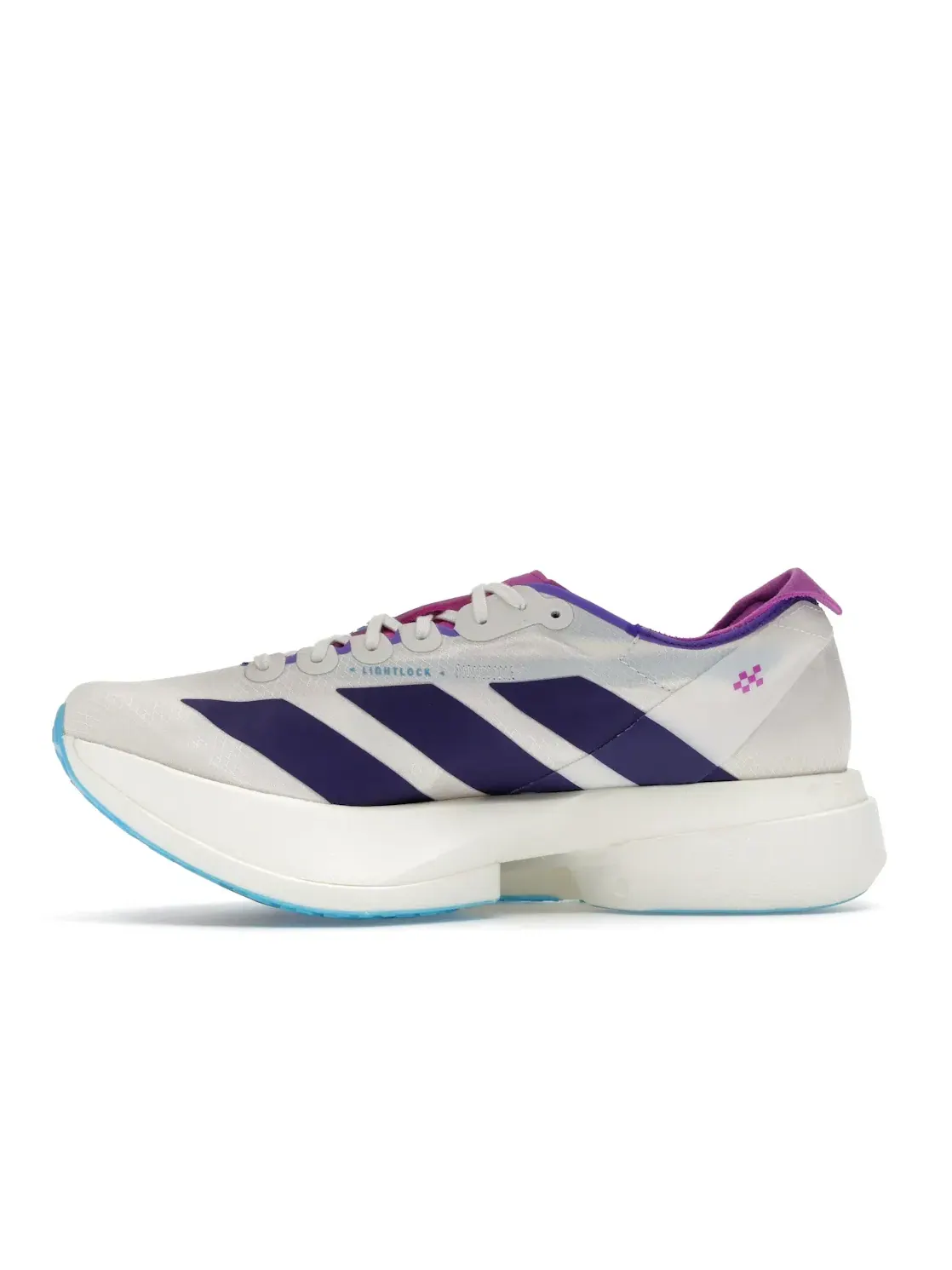Женские кроссовки для бега с карбоновой пластиной Adizero Adios Pro 4 Adidas — изображение 3 из 4, белый/фиолетовый/синий