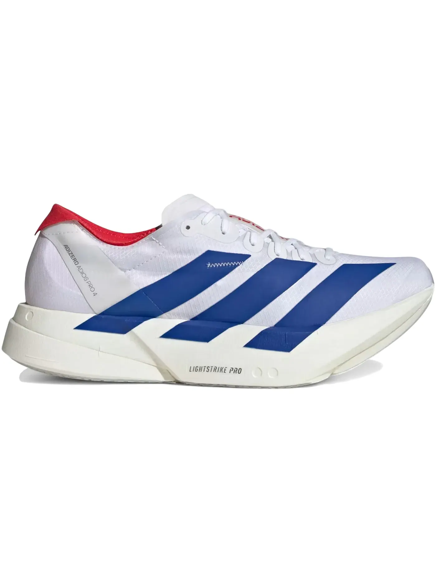 Мужские кроссовки для бега с карбоновой пластиной Adizero Adios Pro 4 Adidas — изображение 1 из 1, белый синий