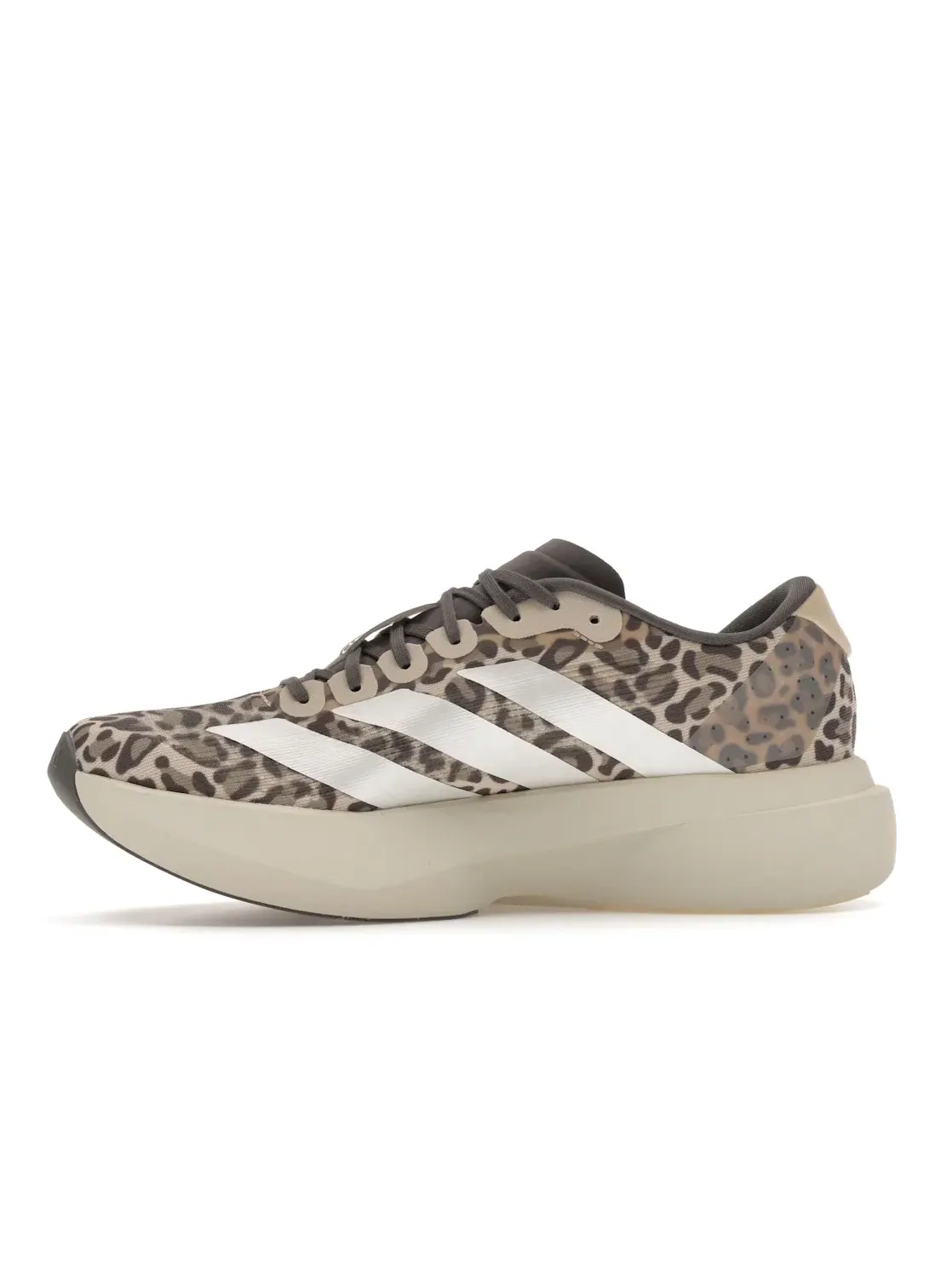 Женские кроссовки с принтом Adizero Evo SL Leopard Crystal Linen Adidas — изображение 3 из 4, металлик серый