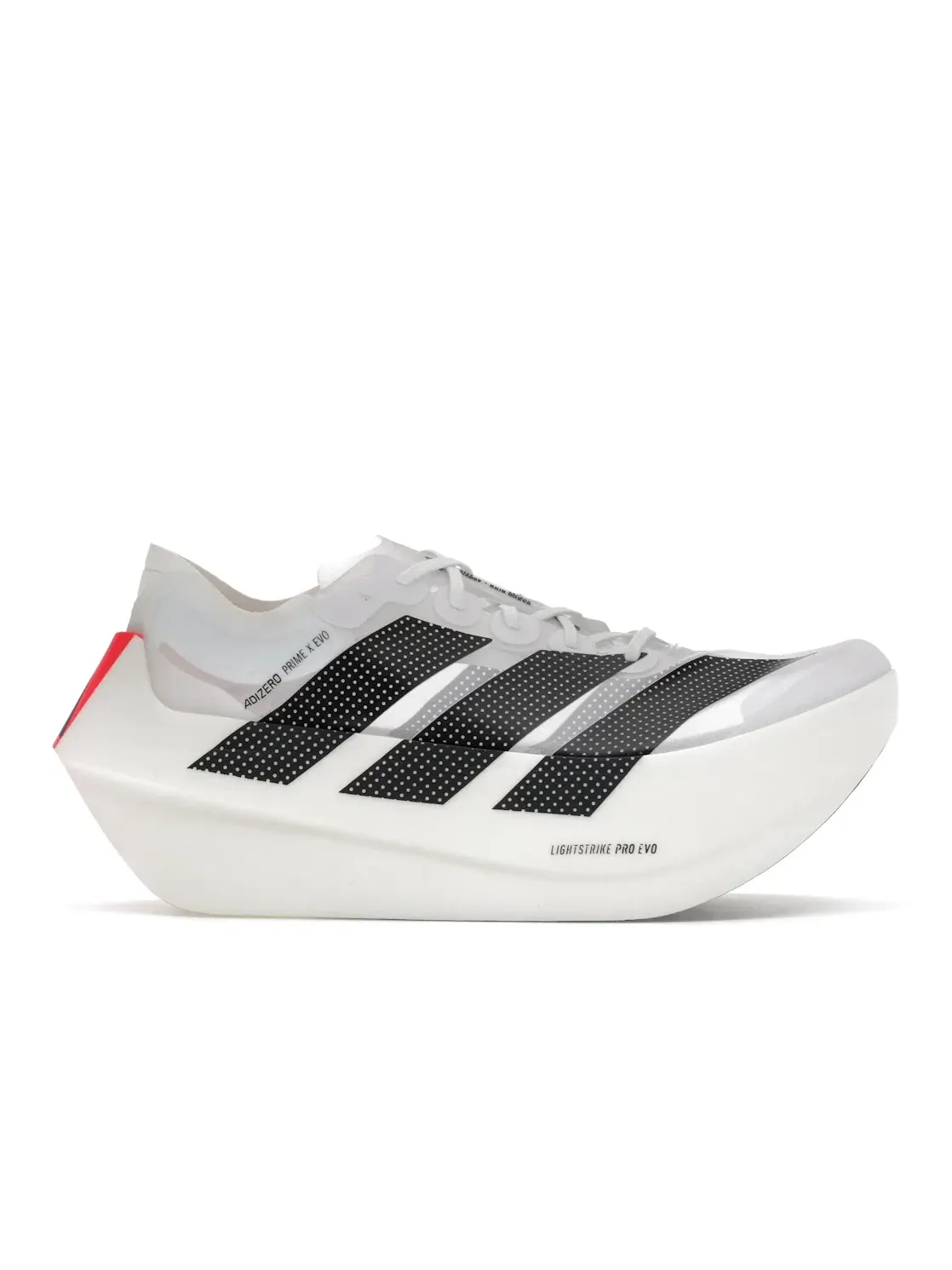 Мужские кроссовки для бега с сетчатым верхом Adidas Adizero Evo X — изображение 1 из 4, белый черный красный