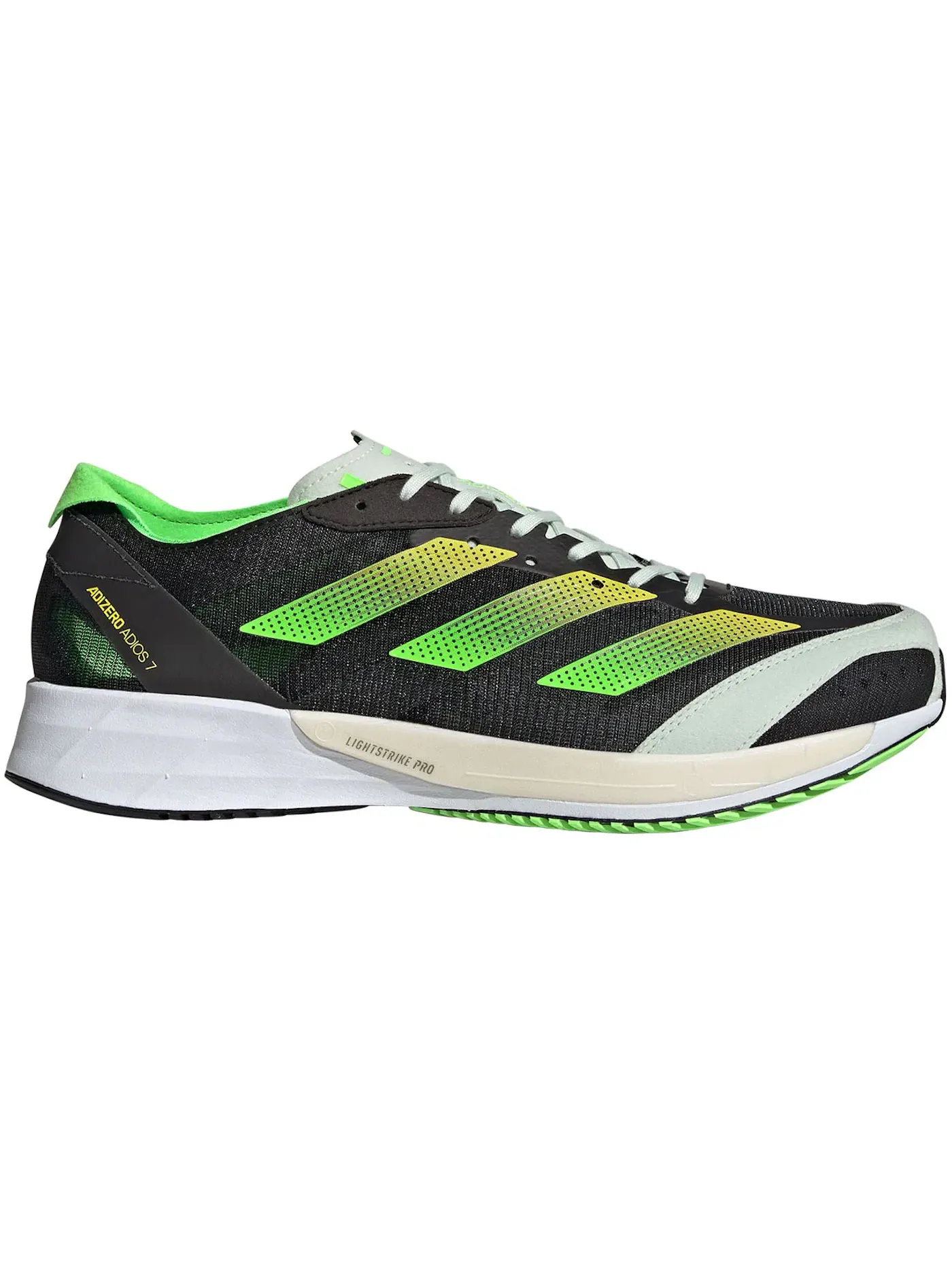 Мужские кроссовки с сетчатым верхом Adidas Adizzero Adios 7 — изображение 1 из 1, черный/желтый/зеленый