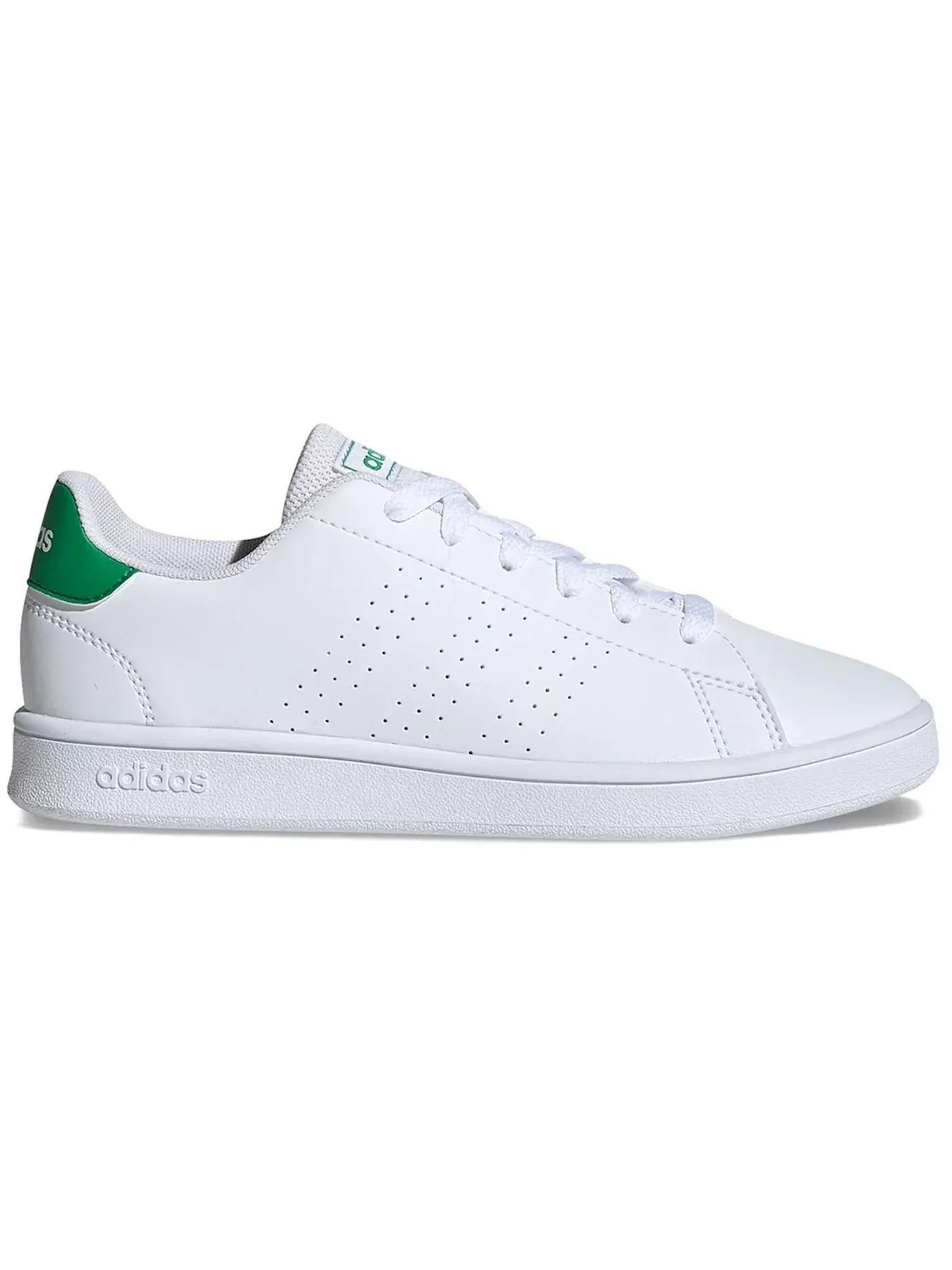 Детские кроссовки для мальчиков с длинным шнурком Adidas Advantage — изображение 1 из 1, белый/зеленый/серый