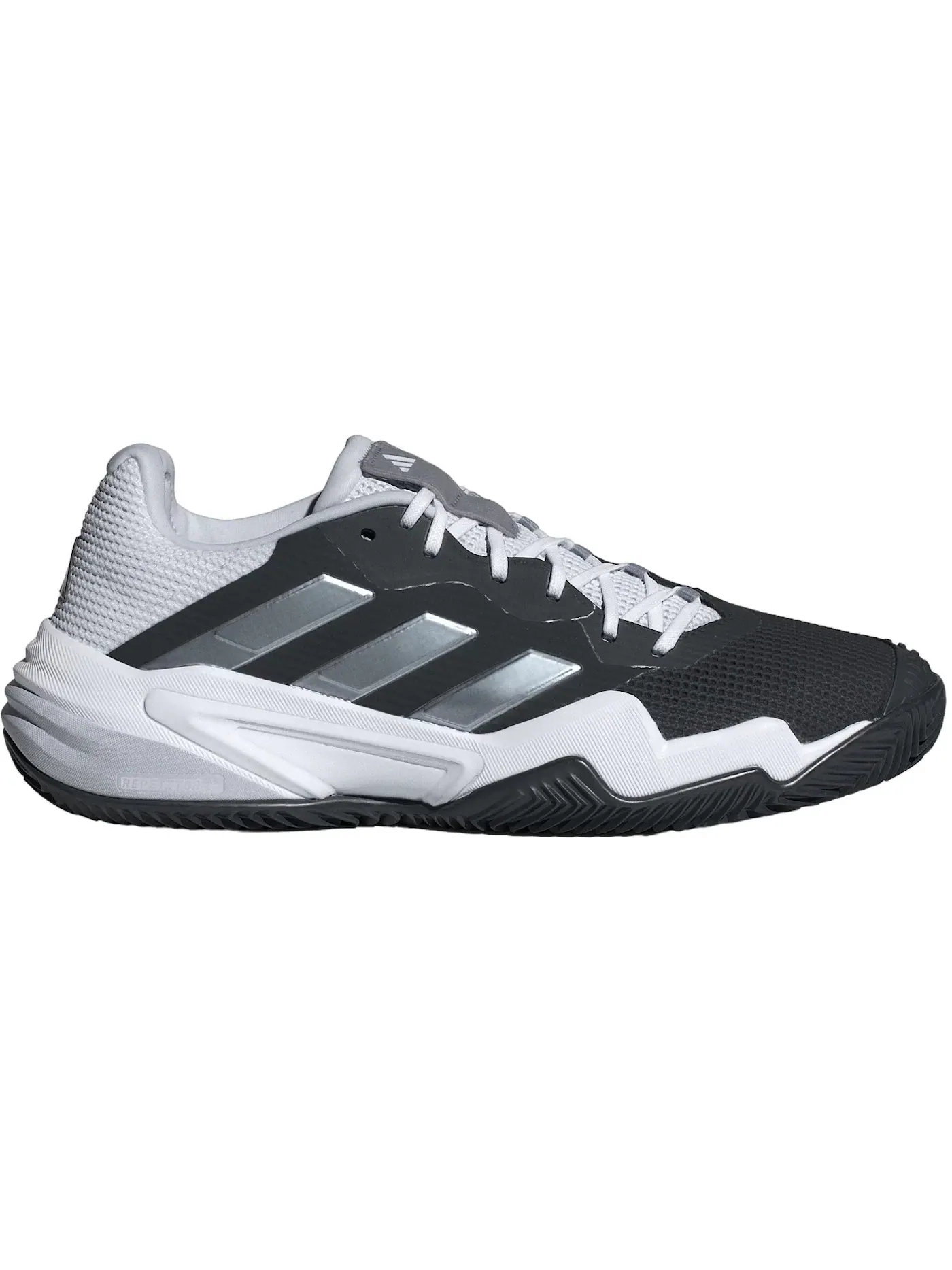 Мужские кроссовки для тенниса с закрытой пяткой Adidas Barricade 13 Clay — изображение 1 из 1, черный белый серый