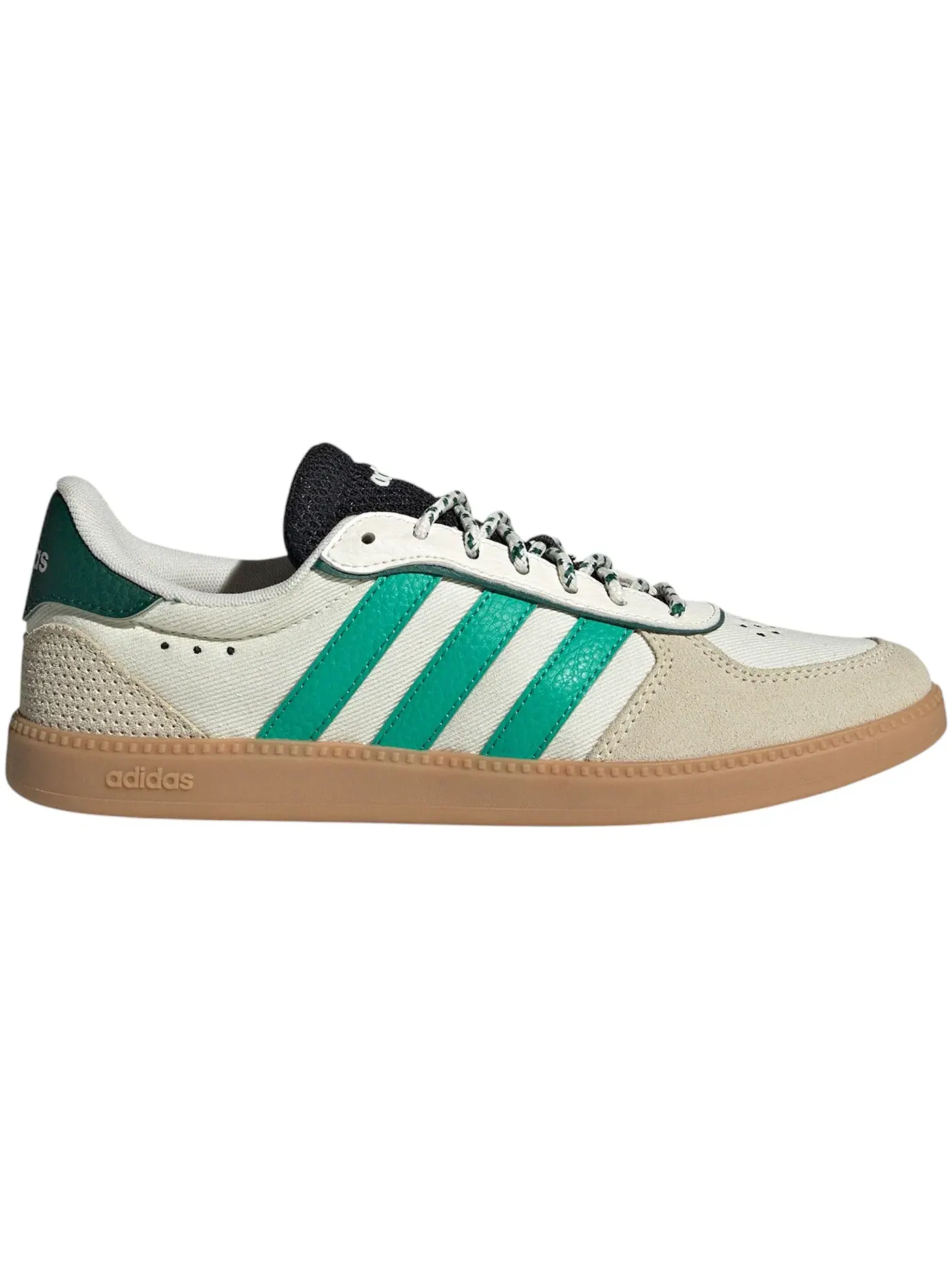 Женские кроссовки с кожаным верхом Adidas Breaknet Sleek — изображение 1 из 1, белый/зеленый/черный
