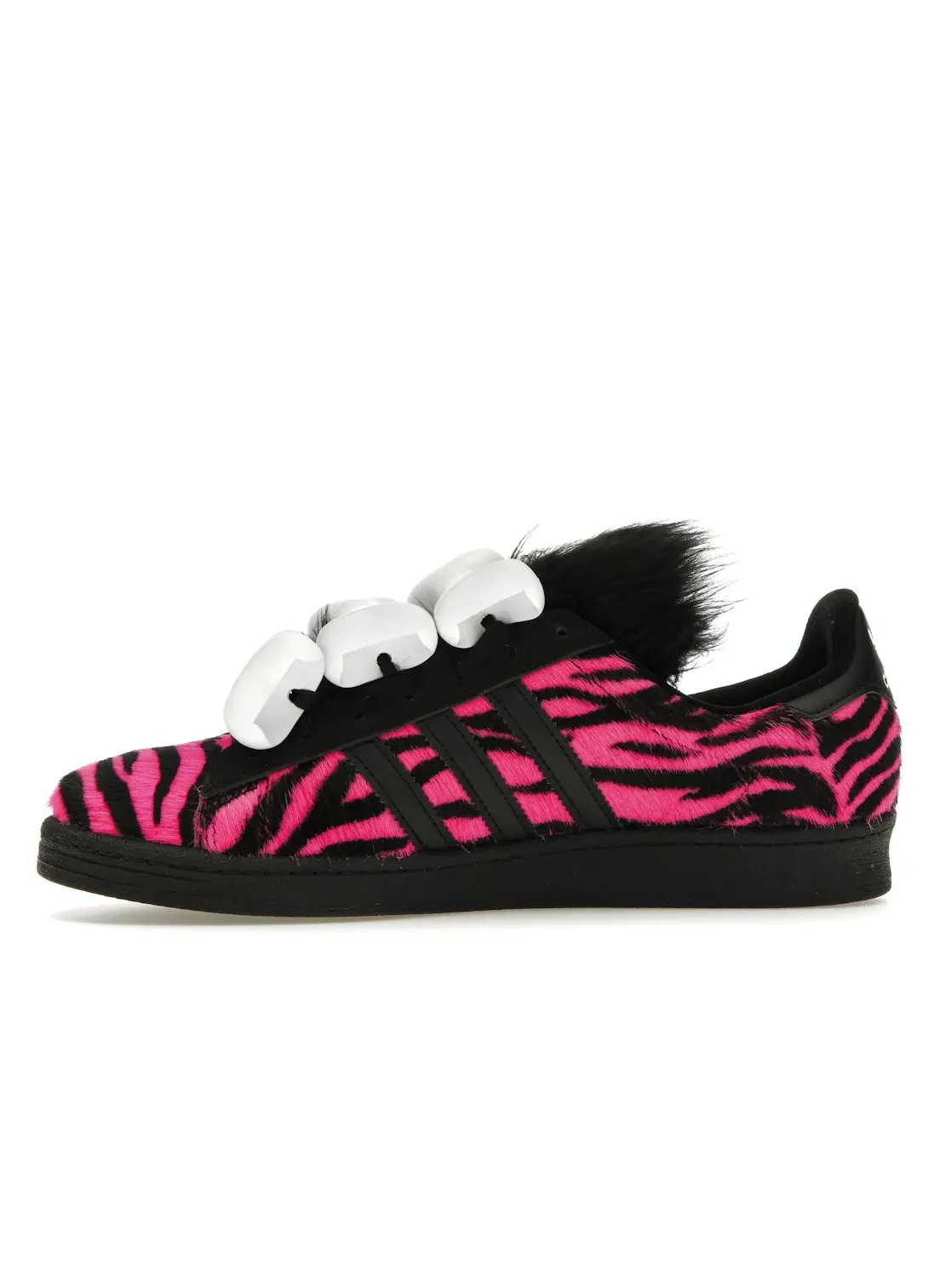 Мужские кроссовки lifestyle с принтом Adidas Campus 80s Jeremy Scott Bones Pink — изображение 3 из 4, черный/черный