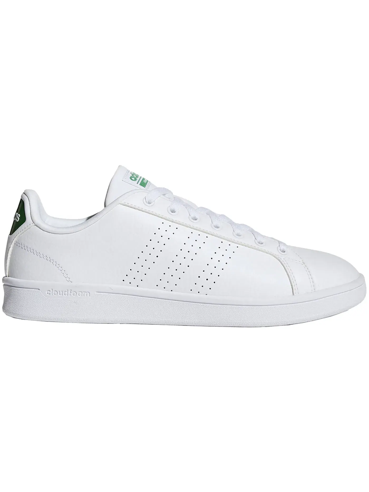 Мужские кроссовки повседневные Cloudfoam Advantage Clean Adidas — изображение 1 из 1, белый/белый/зеленый