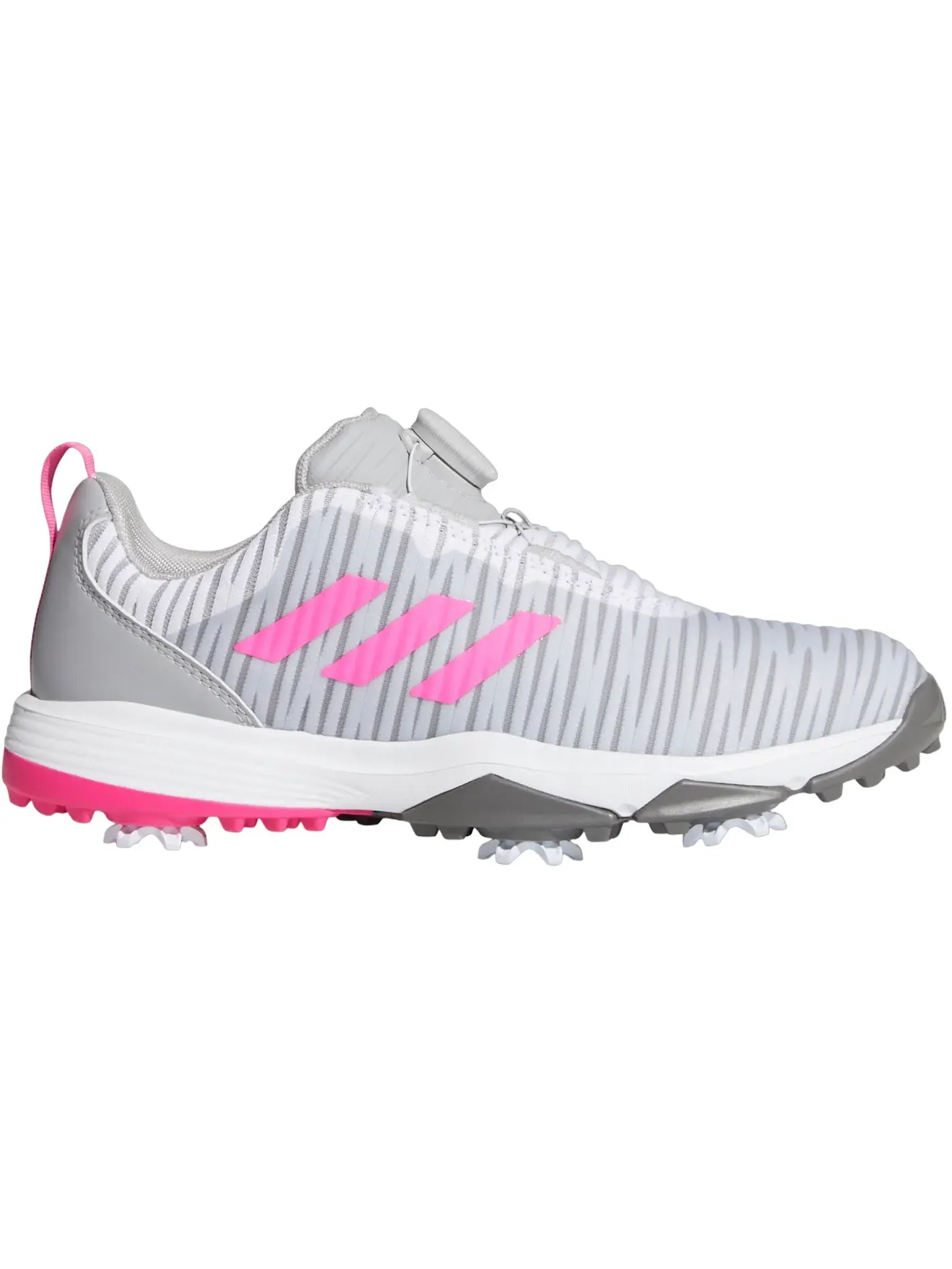 Детские кроссовки для гольфа с системой BOA Adidas Codechaos BOA Golf — изображение 1 из 1, серый/розовый/серый