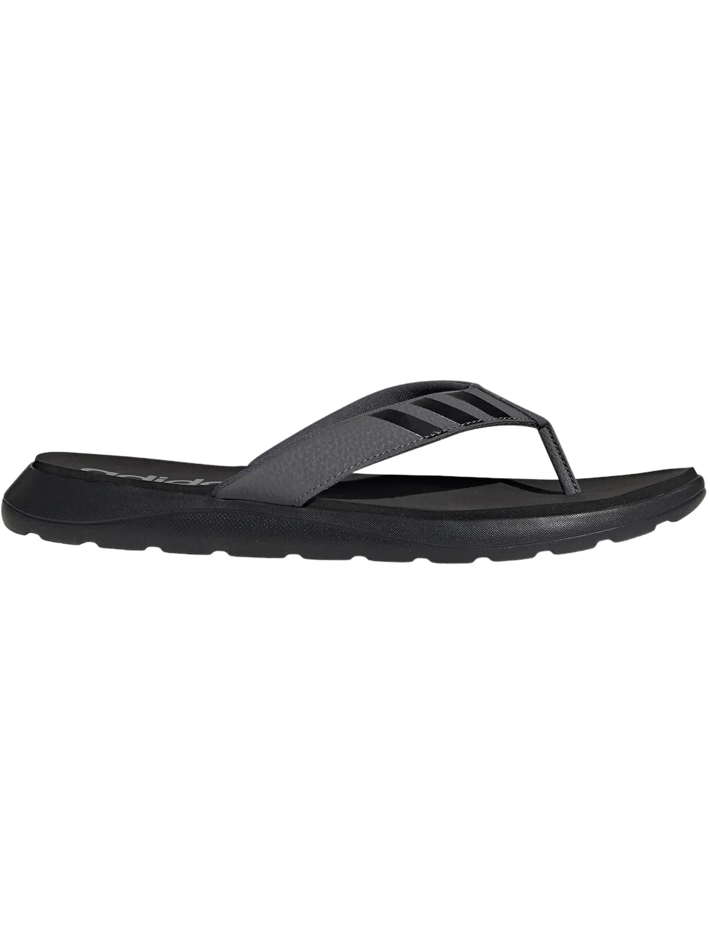 Мужские шлепанцы с открытым носком Adidas Comfort Flip-Flops — изображение 1 из 1, черный/серый/серый