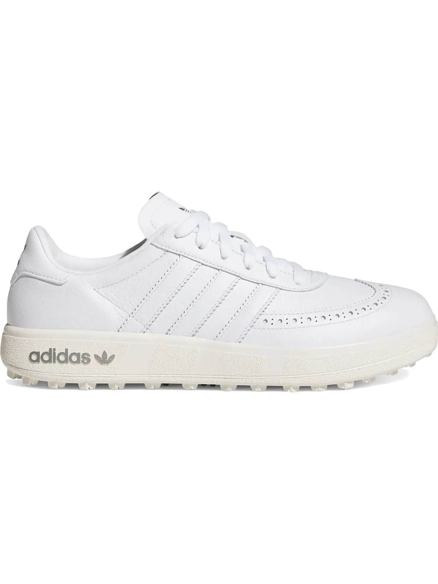 Мужские кроссовки для гольфа без шипов Adidas Coursecup Spikeless Golf — изображение 1 из 1, белый/металлик/белый
